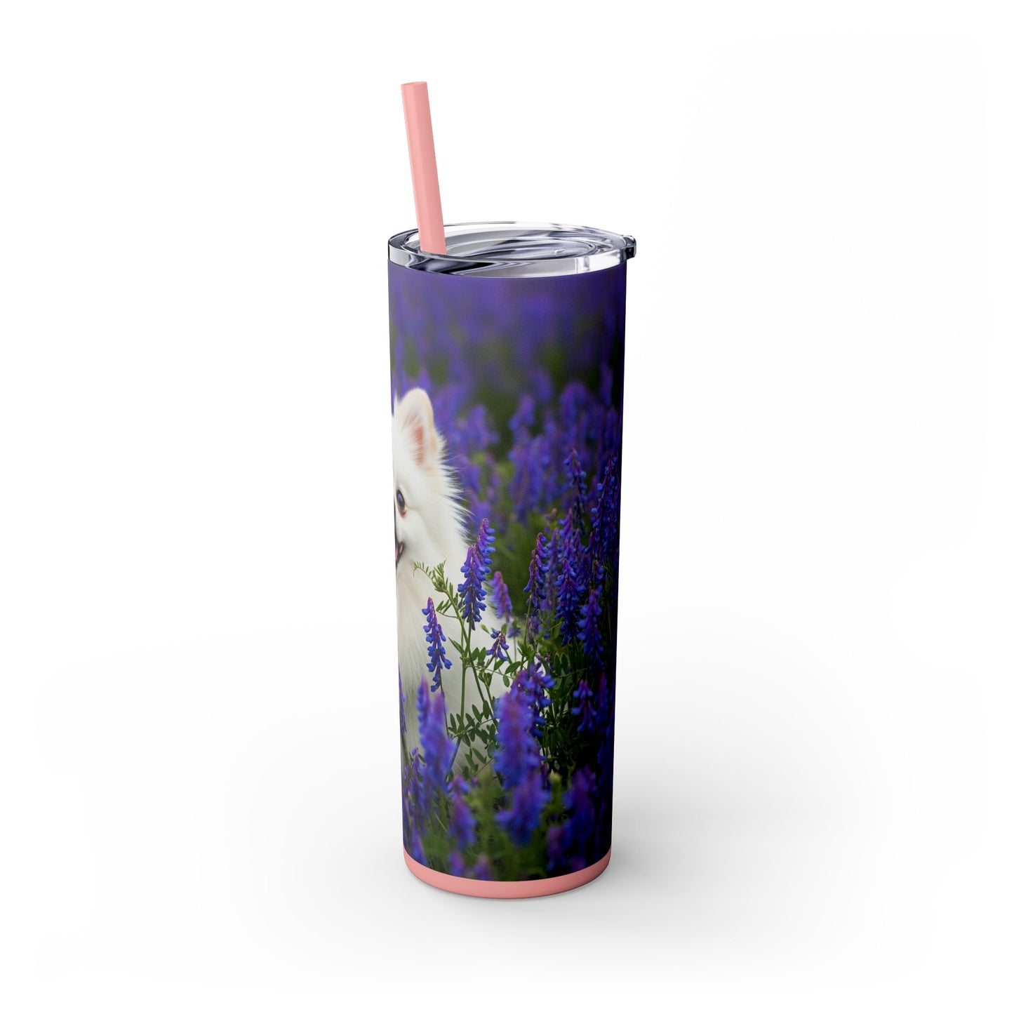 Pomeranian Skinny Tumbler with Straw, 20oz