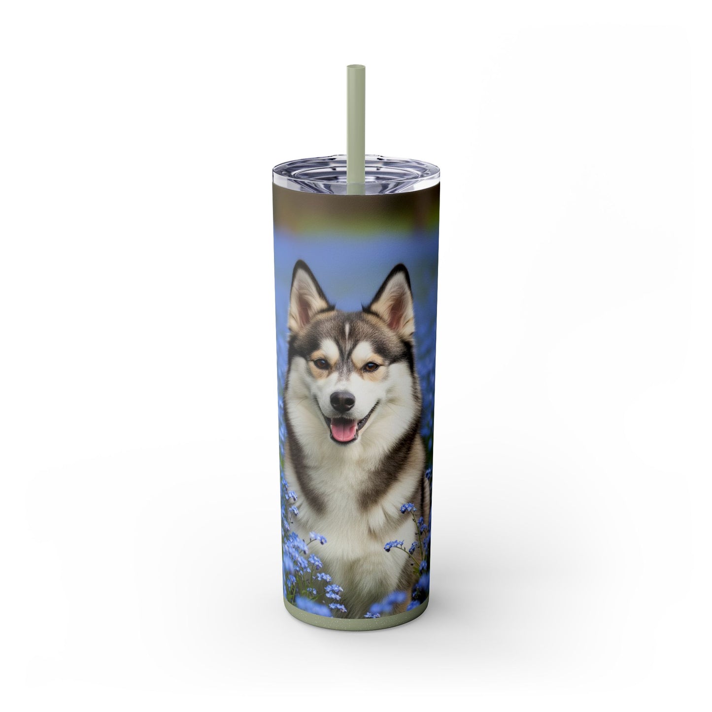 Alaskan Klee Kai Skinny Tumbler with Straw, 20oz