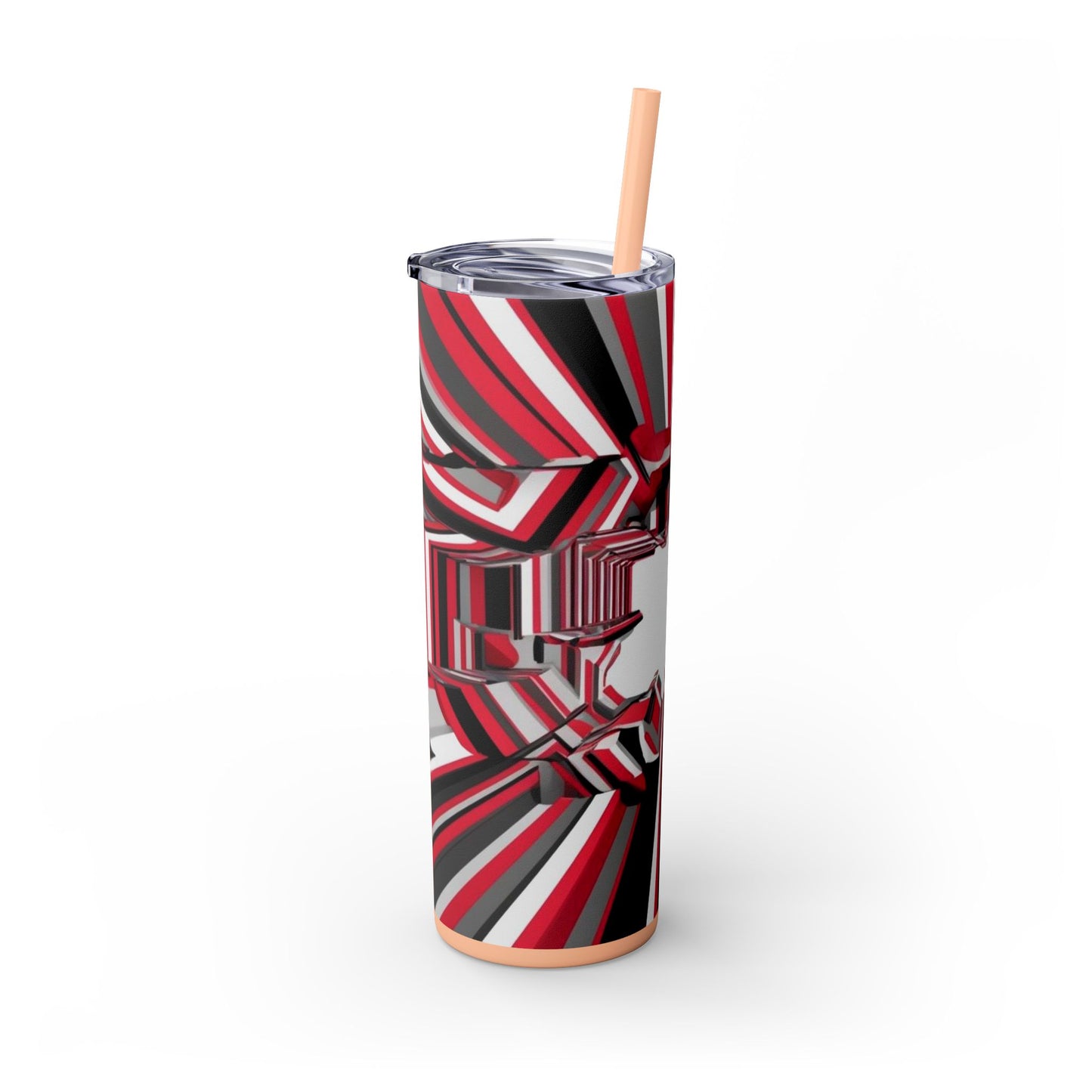 Optical Illusion Skinny Tumbler with Straw, 20oz