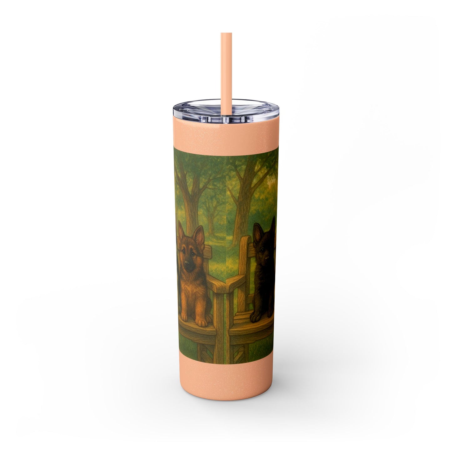 German Shepherd puppies Tumbler with Straw, 20oz