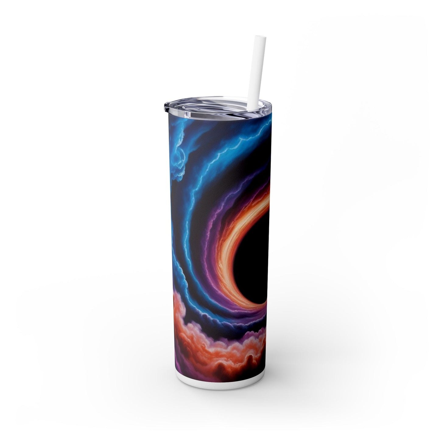 Optical Illusion Skinny Tumbler with Straw, 20oz