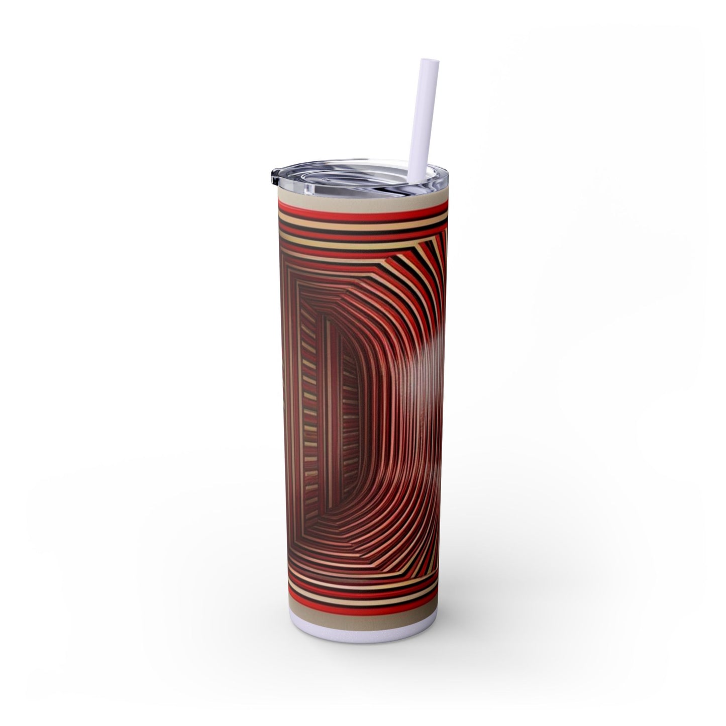 Optical Illusion Skinny Tumbler with Straw, 20oz