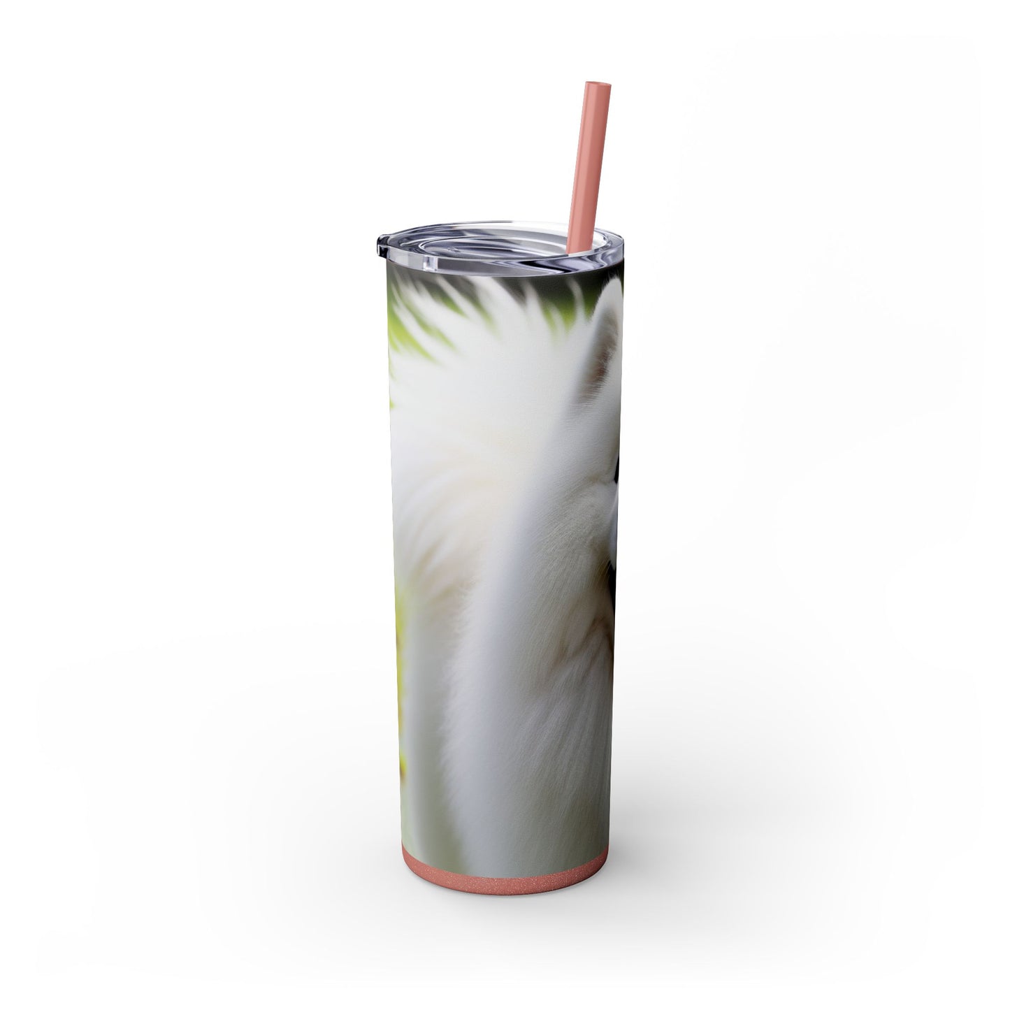 Samoyed Skinny Tumbler with Straw, 20oz