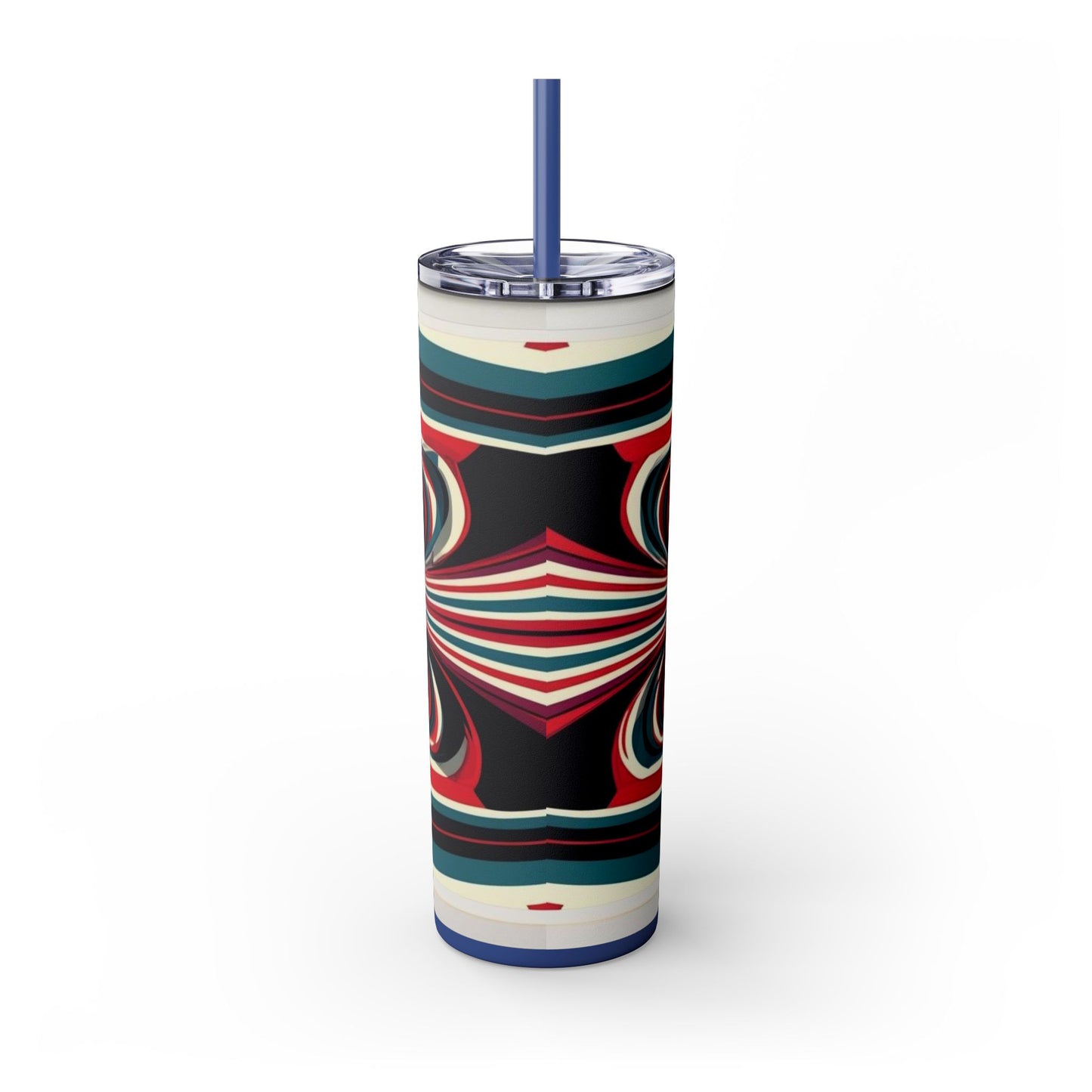 Optical Illusion Skinny Tumbler with Straw, 20oz