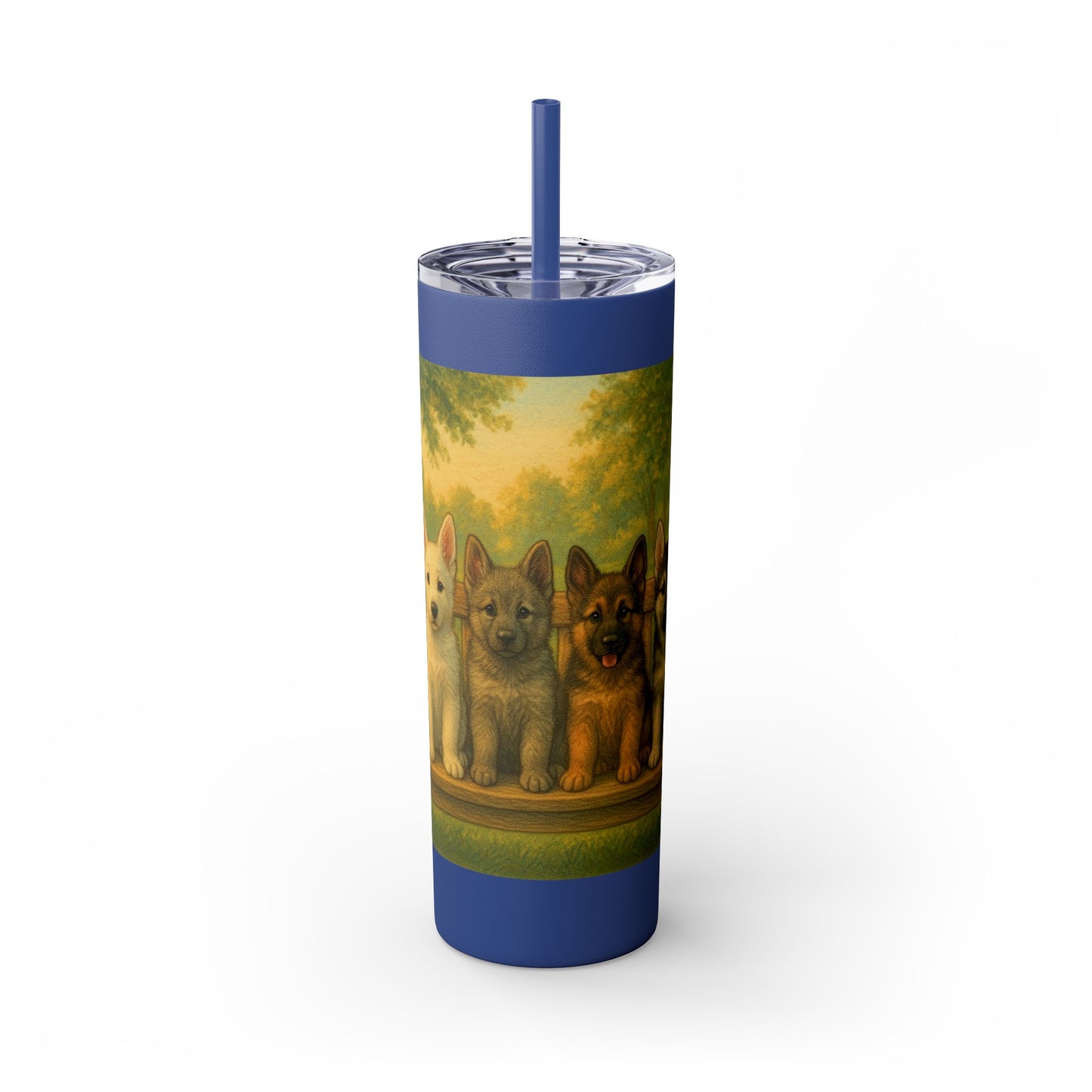 German Shepherd puppies Tumbler with Straw, 20oz