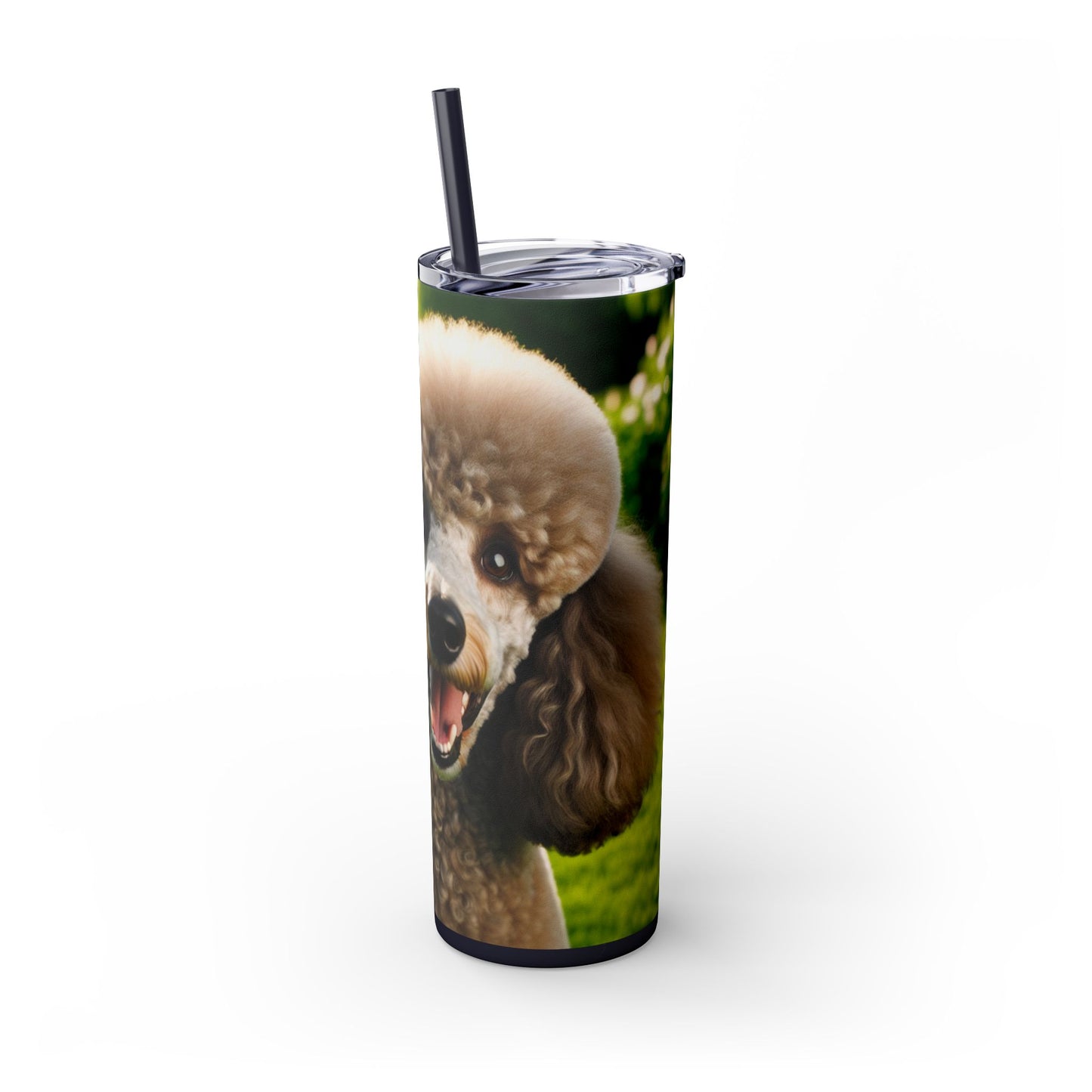 Standard Poodle Skinny Tumbler with Straw, 20oz