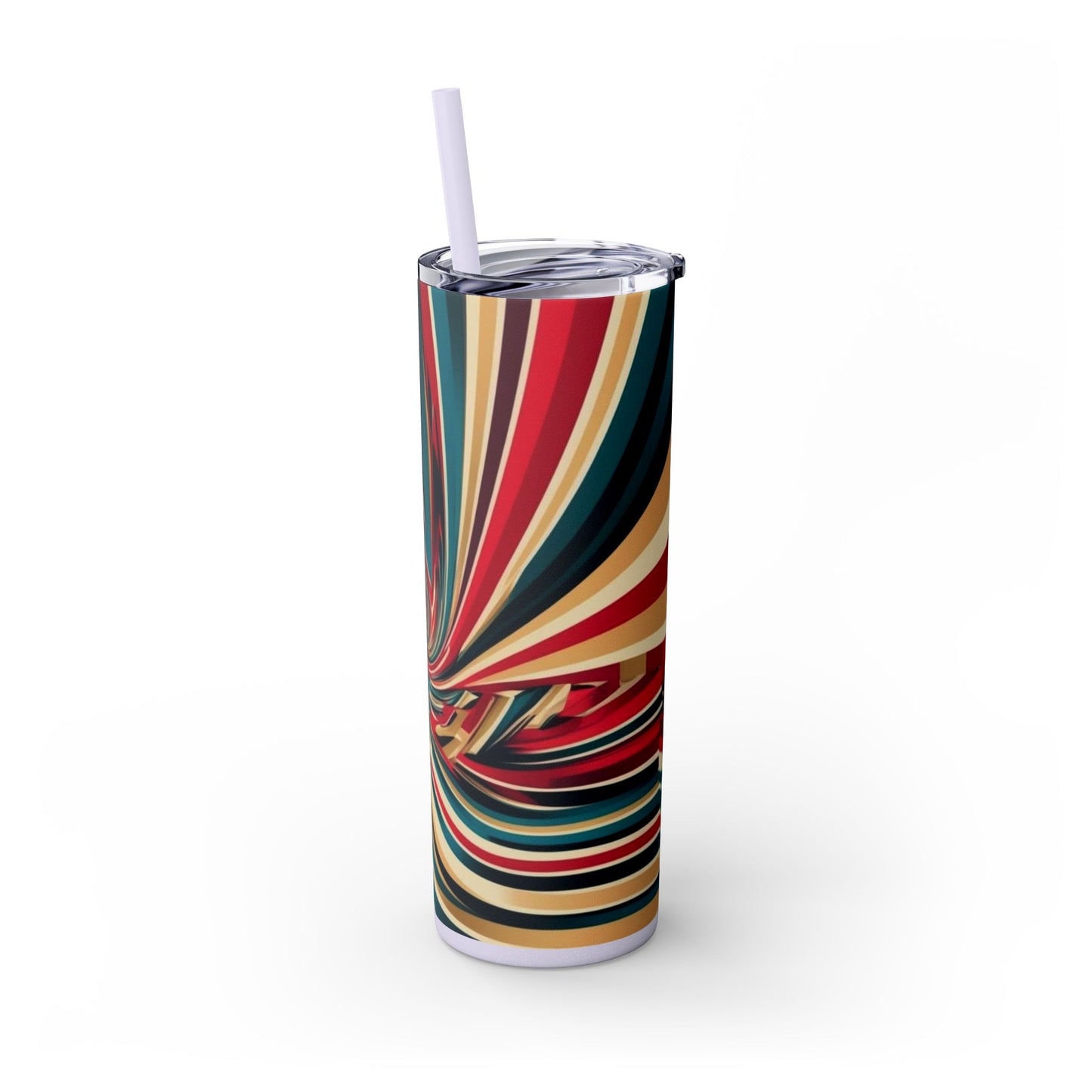 Optical Illusion Skinny Tumbler with Straw, 20oz