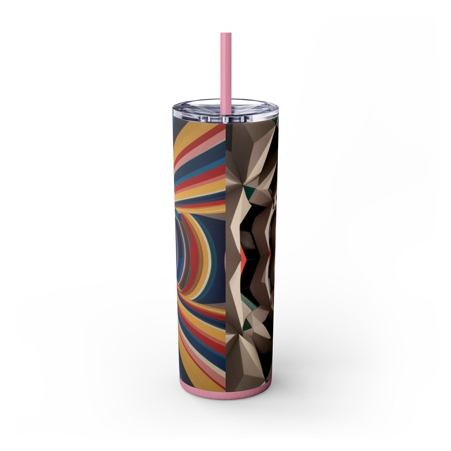 Optical Illusion Skinny Tumbler with Straw, 20oz