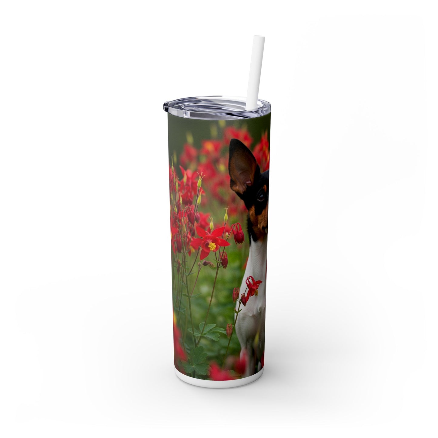 Toy Fox Terrier Tumbler with Straw, 20oz