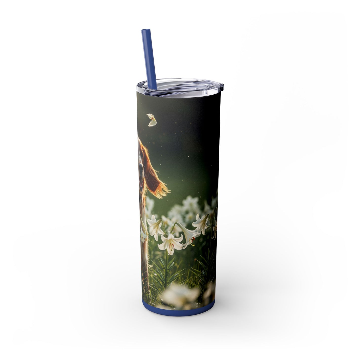 Irish Red and White Setter Tumbler with Straw, 20oz