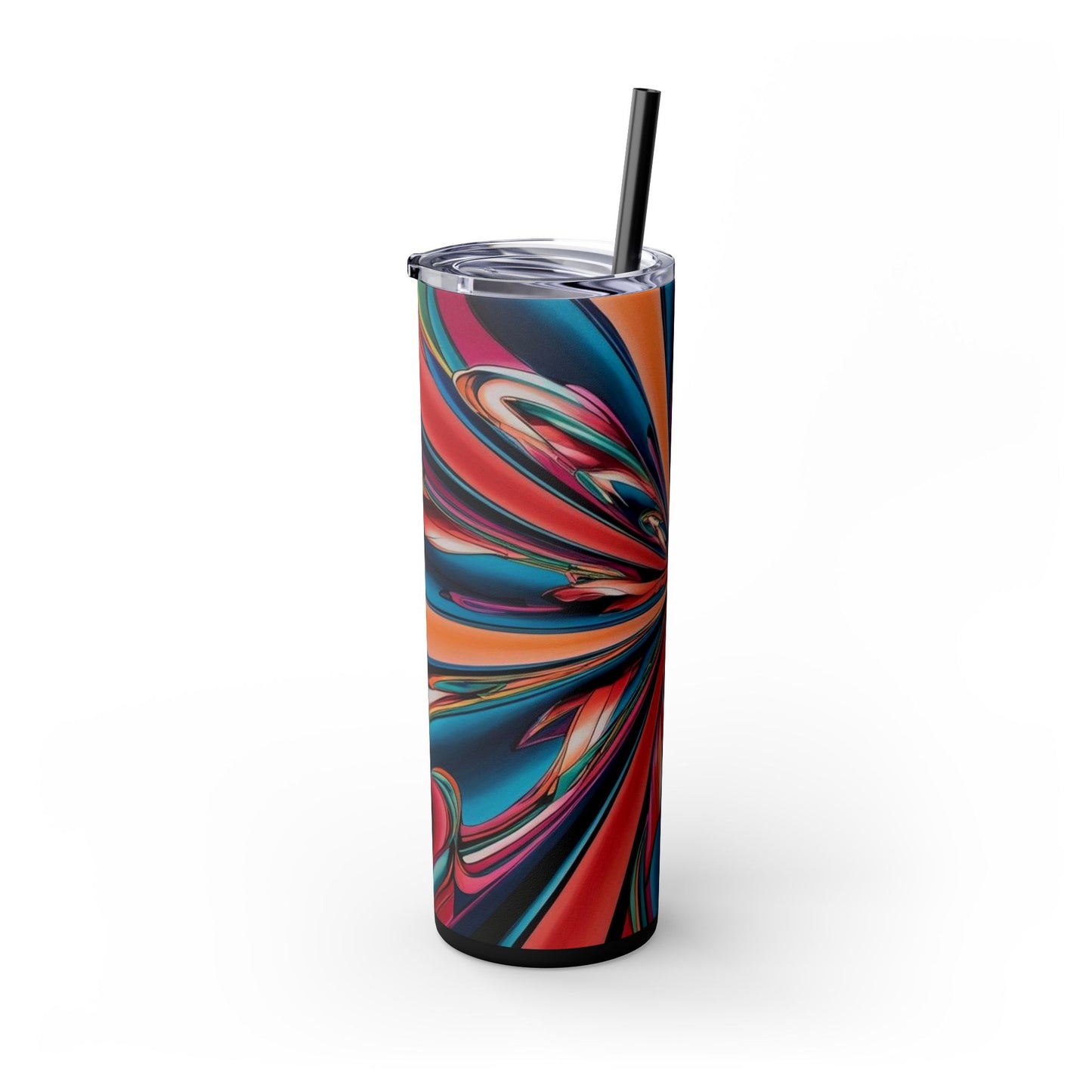 Optical Illusion Skinny Tumbler with Straw, 20oz