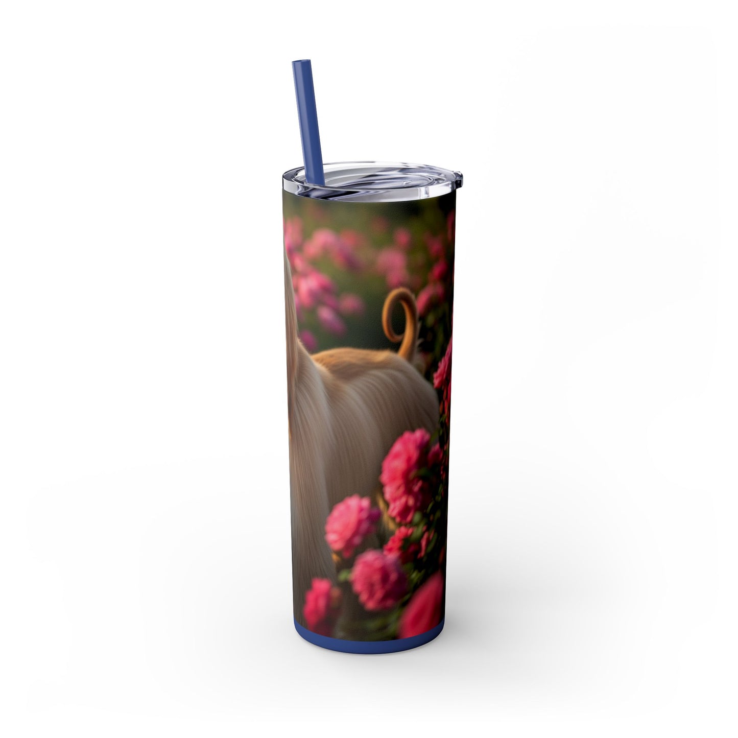 Afghan Hound Skinny Tumbler with Straw, 20oz