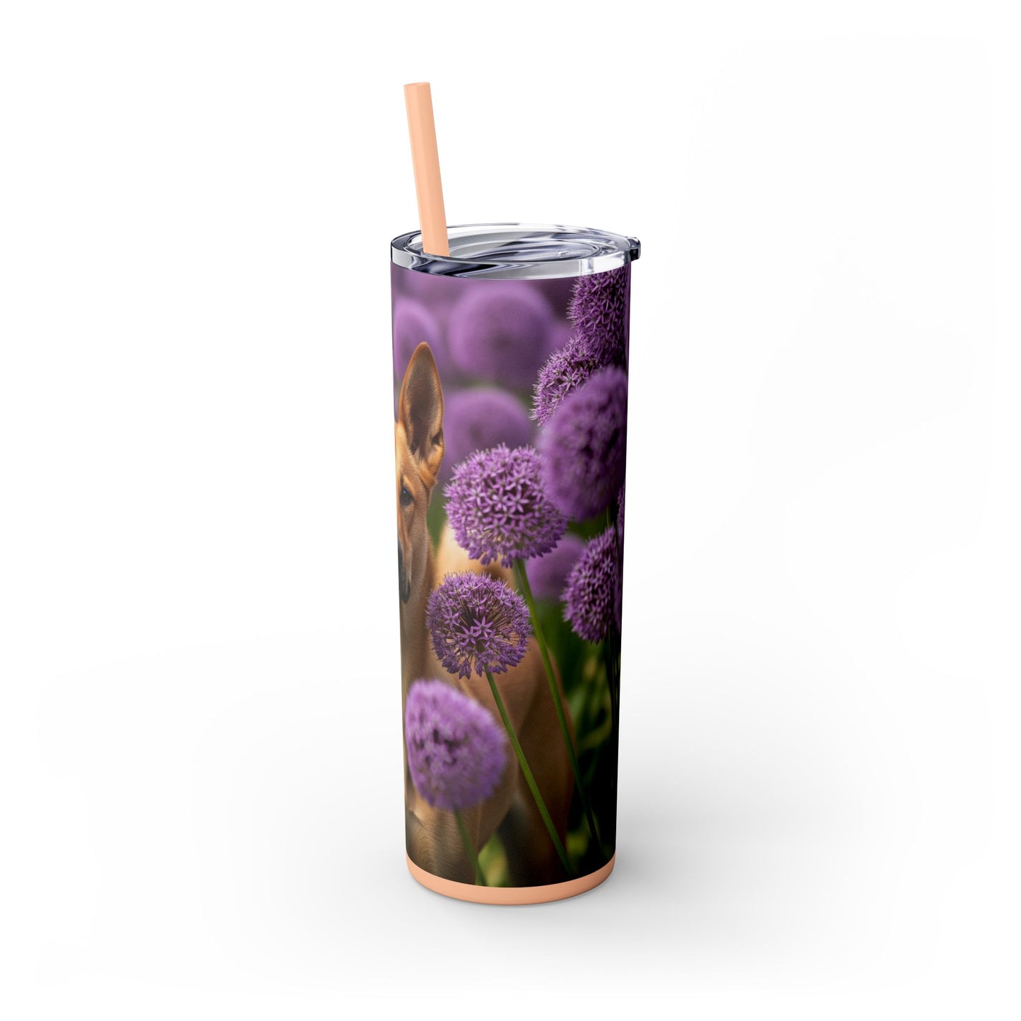 Canaan Dog Skinny Tumbler with Straw, 20oz