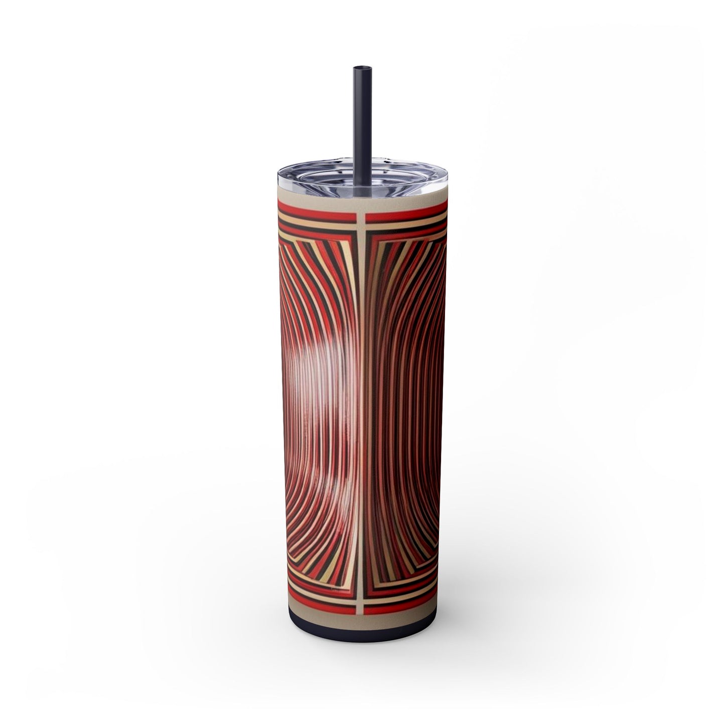 Optical Illusion Skinny Tumbler with Straw, 20oz
