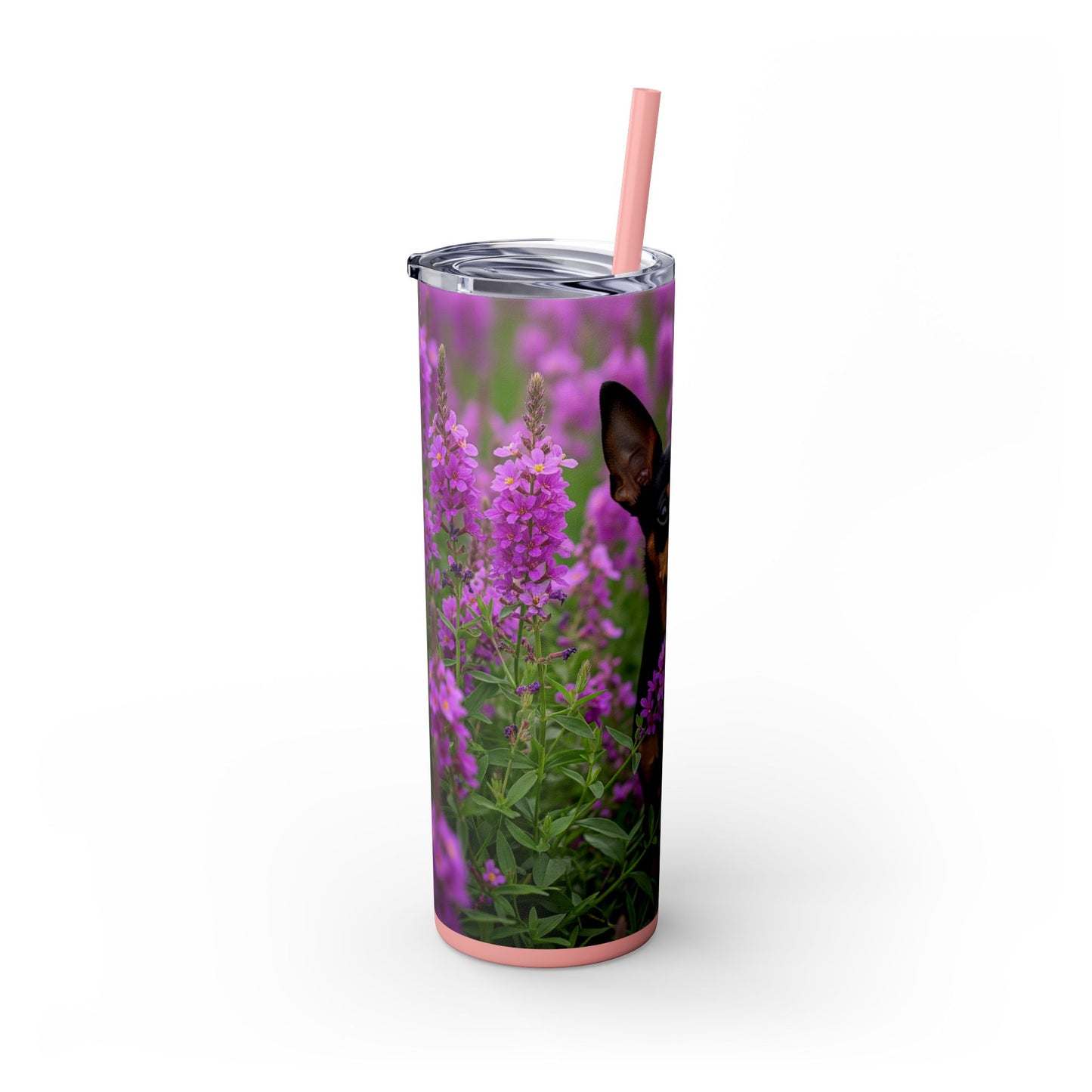 English Toy Terrier Tumbler with Straw, 20oz