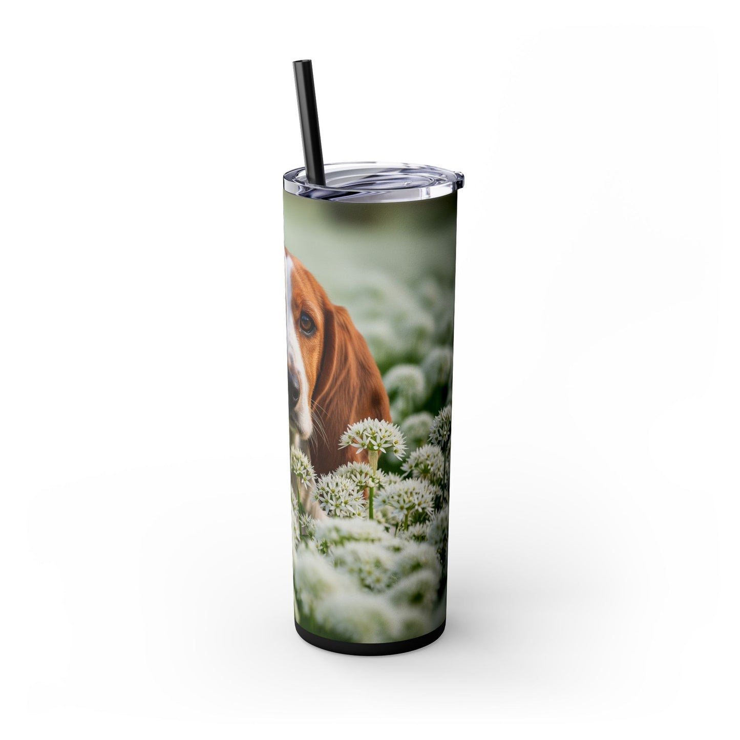 Petit Basset Griffon Vendeen Skinny Tumbler with Straw, 20oz