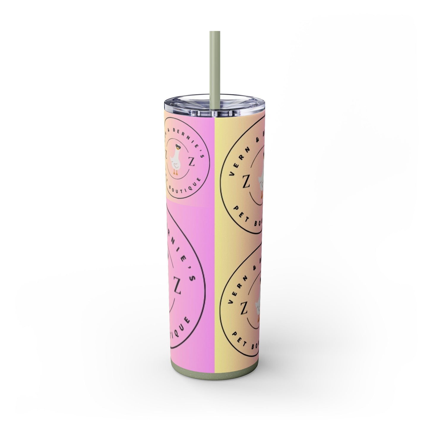 Vern and Bernie's Skinny Tumbler with Straw, 20oz