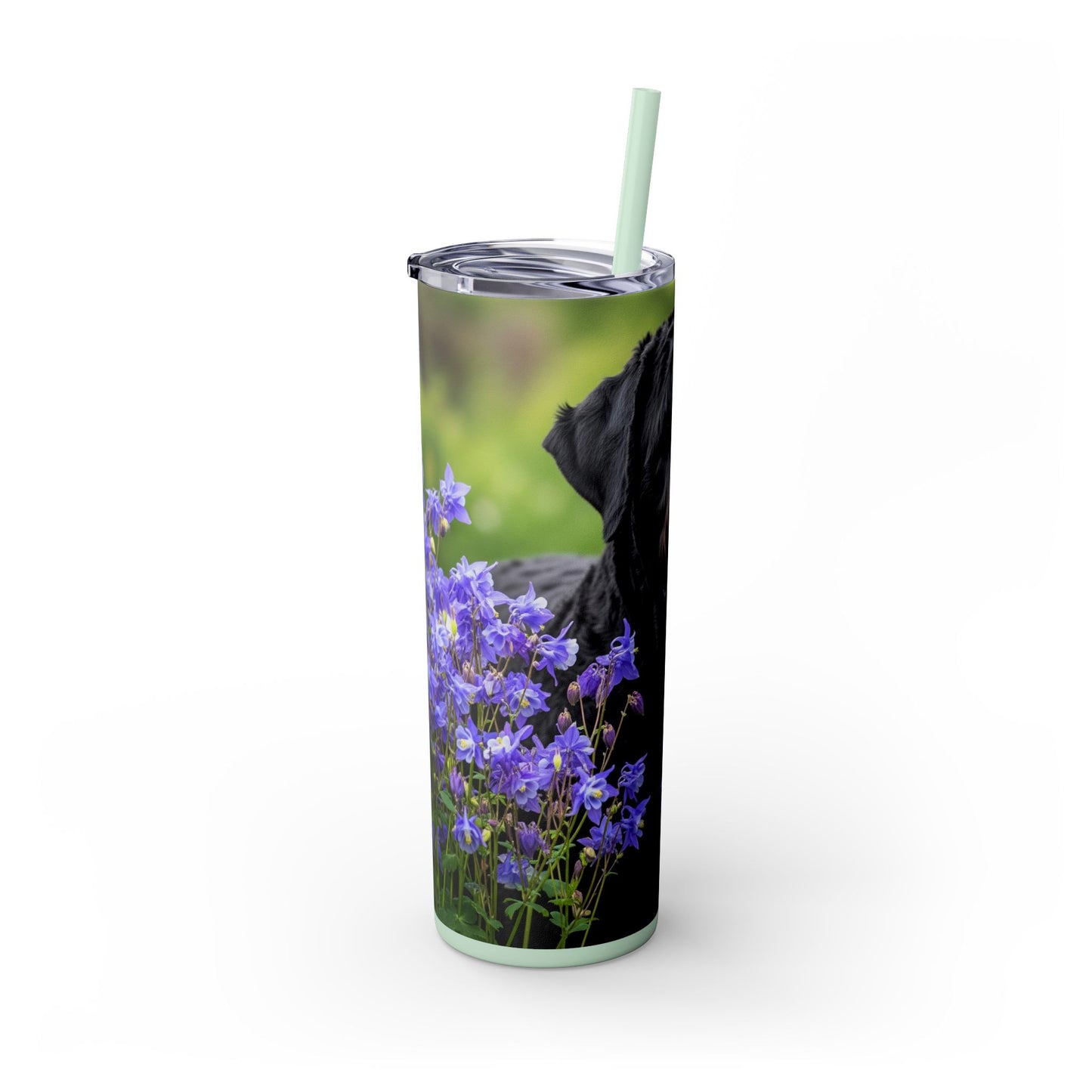 Black Russian Terrier Tumbler with Straw, 20oz