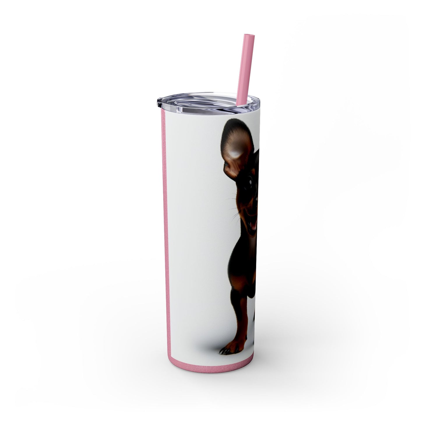 Miniature Pinscher Skinny Tumbler with Straw, 20oz