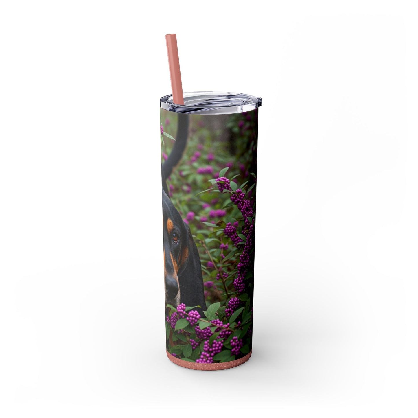 Black and Tan Coonhound Tumbler with Straw, 20oz