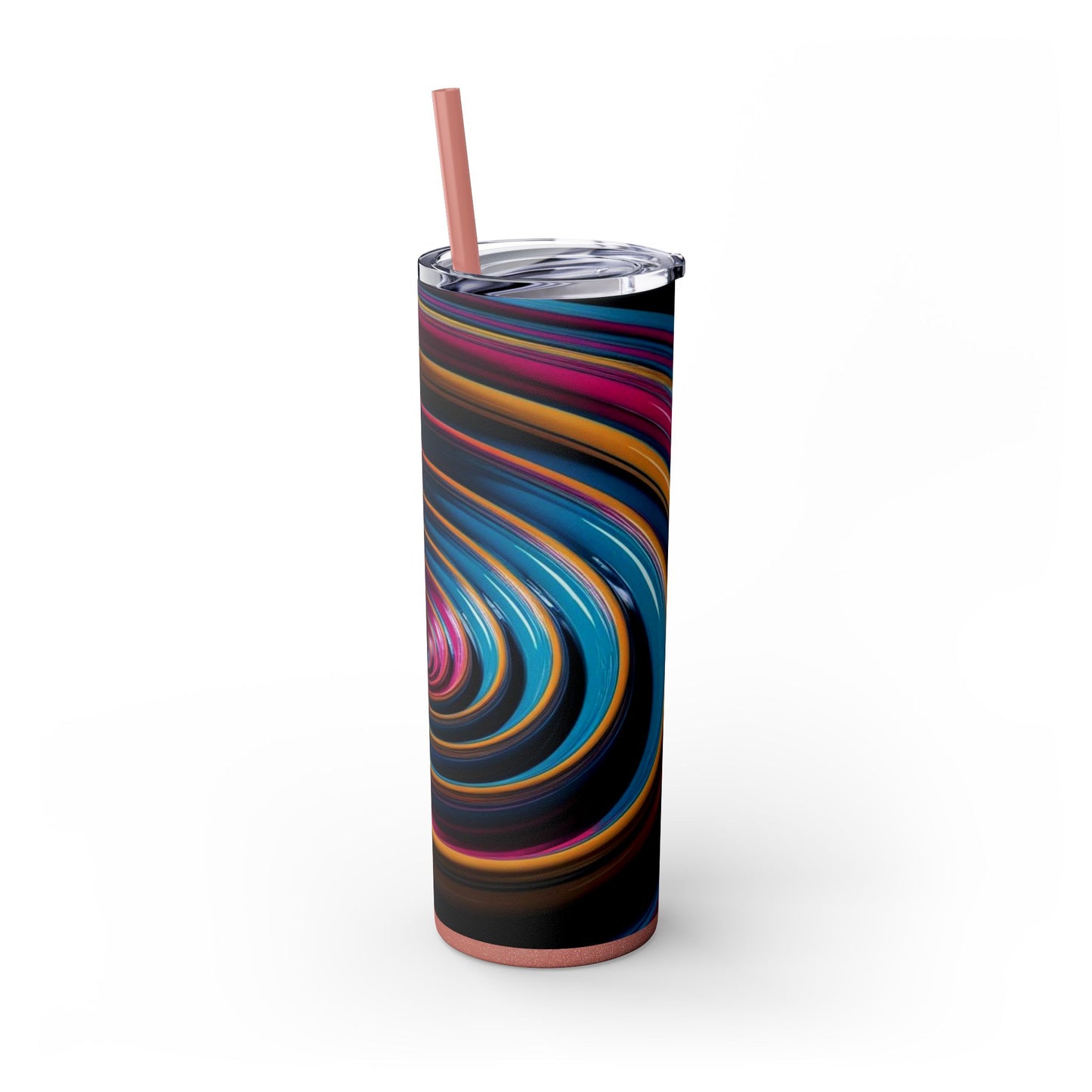Optical Illusion Skinny Tumbler with Straw, 20oz