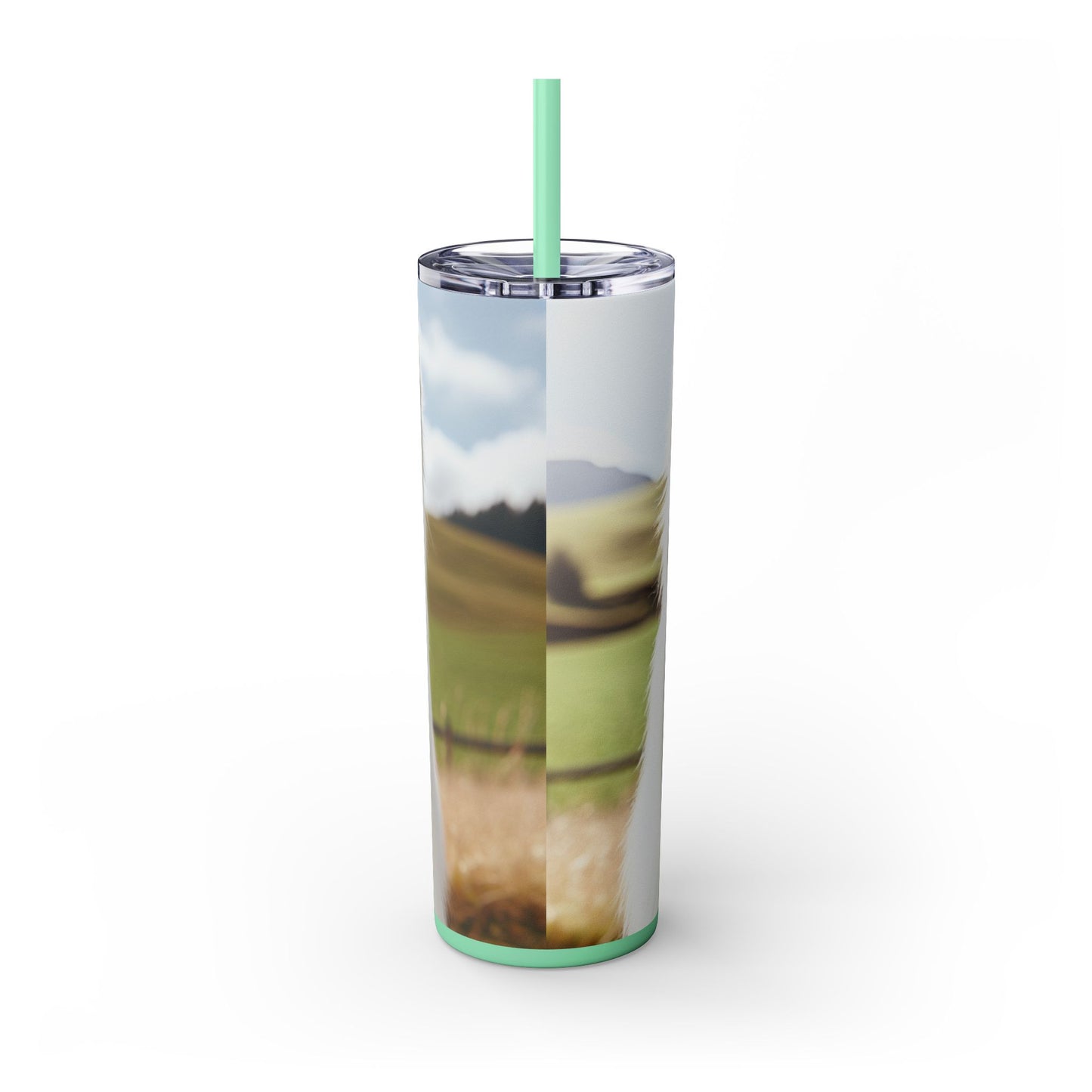 White Swiss Shepherd Dog Skinny Tumbler with Straw, 20oz