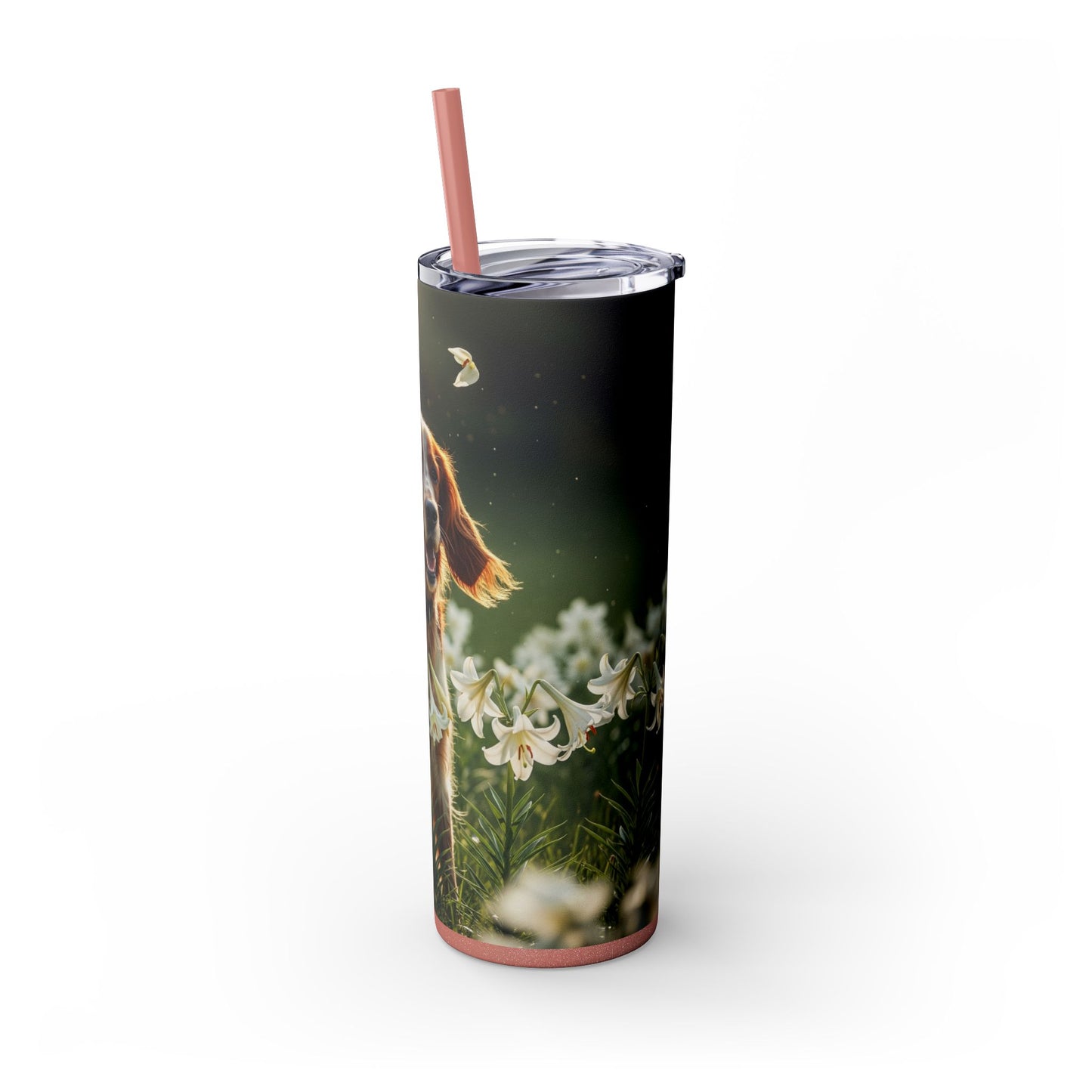 Irish Red and White Setter Tumbler with Straw, 20oz
