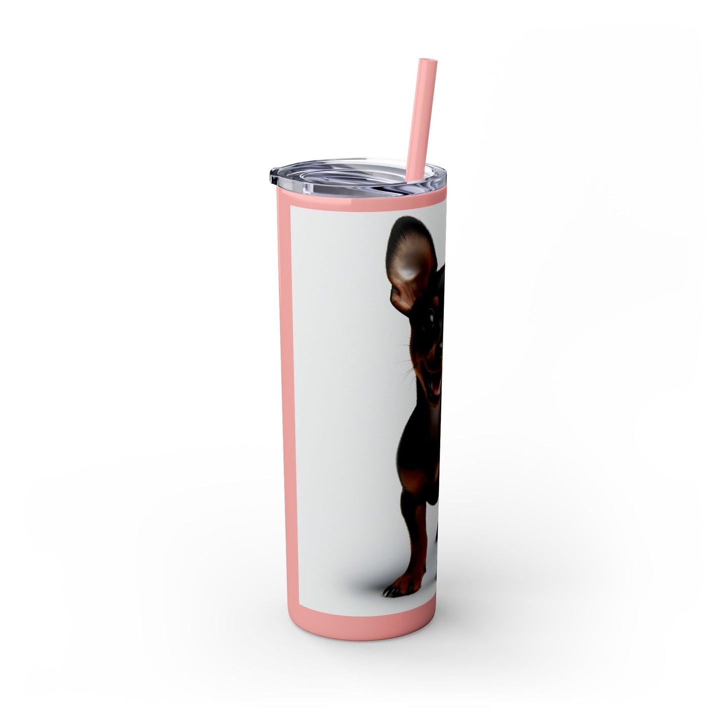 Miniature Pinscher Skinny Tumbler with Straw, 20oz