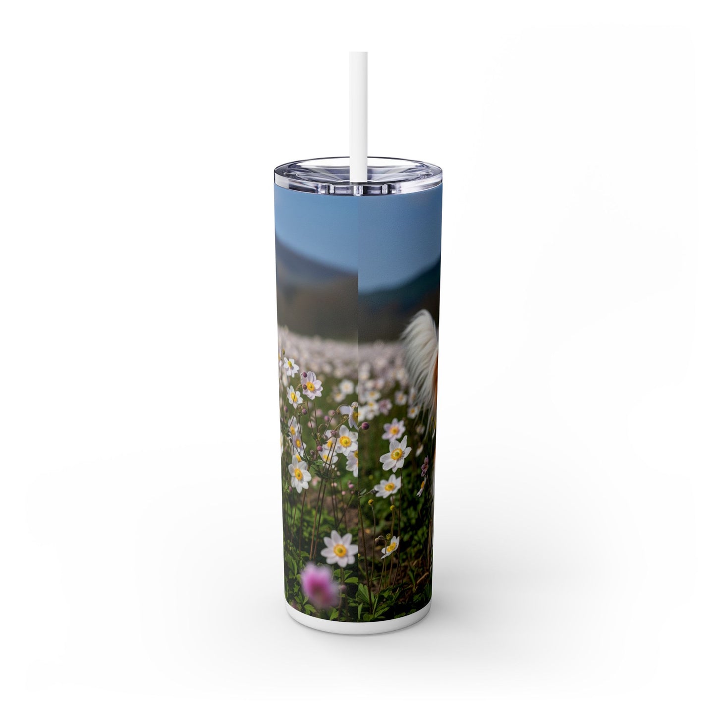 Nederlandse Kooikerhondje Skinny Tumbler with Straw, 20oz