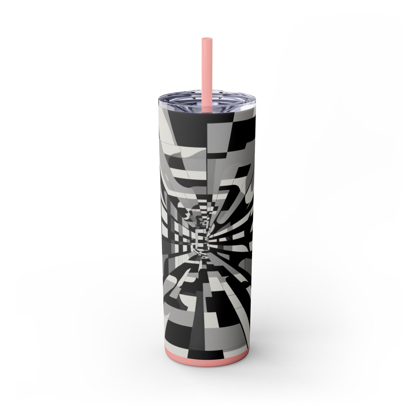 Optical Illusion Skinny Tumbler with Straw, 20oz