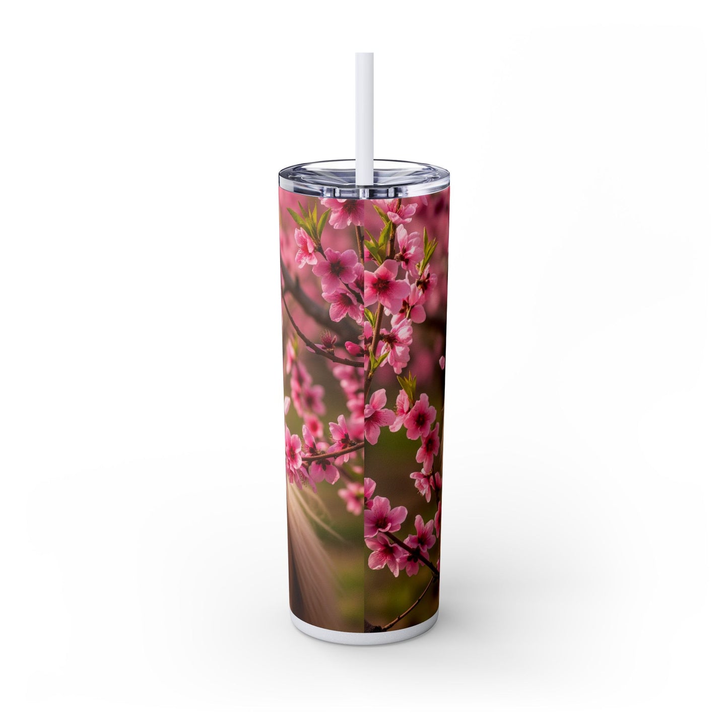 Pekingese Skinny Tumbler with Straw, 20oz