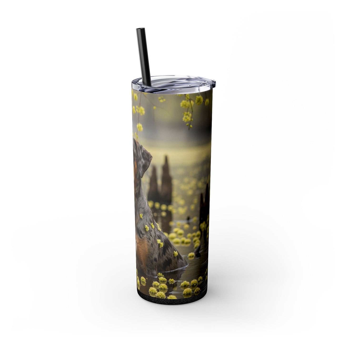 Catahoula Leopard Dog Skinny Tumbler with Straw, 20oz
