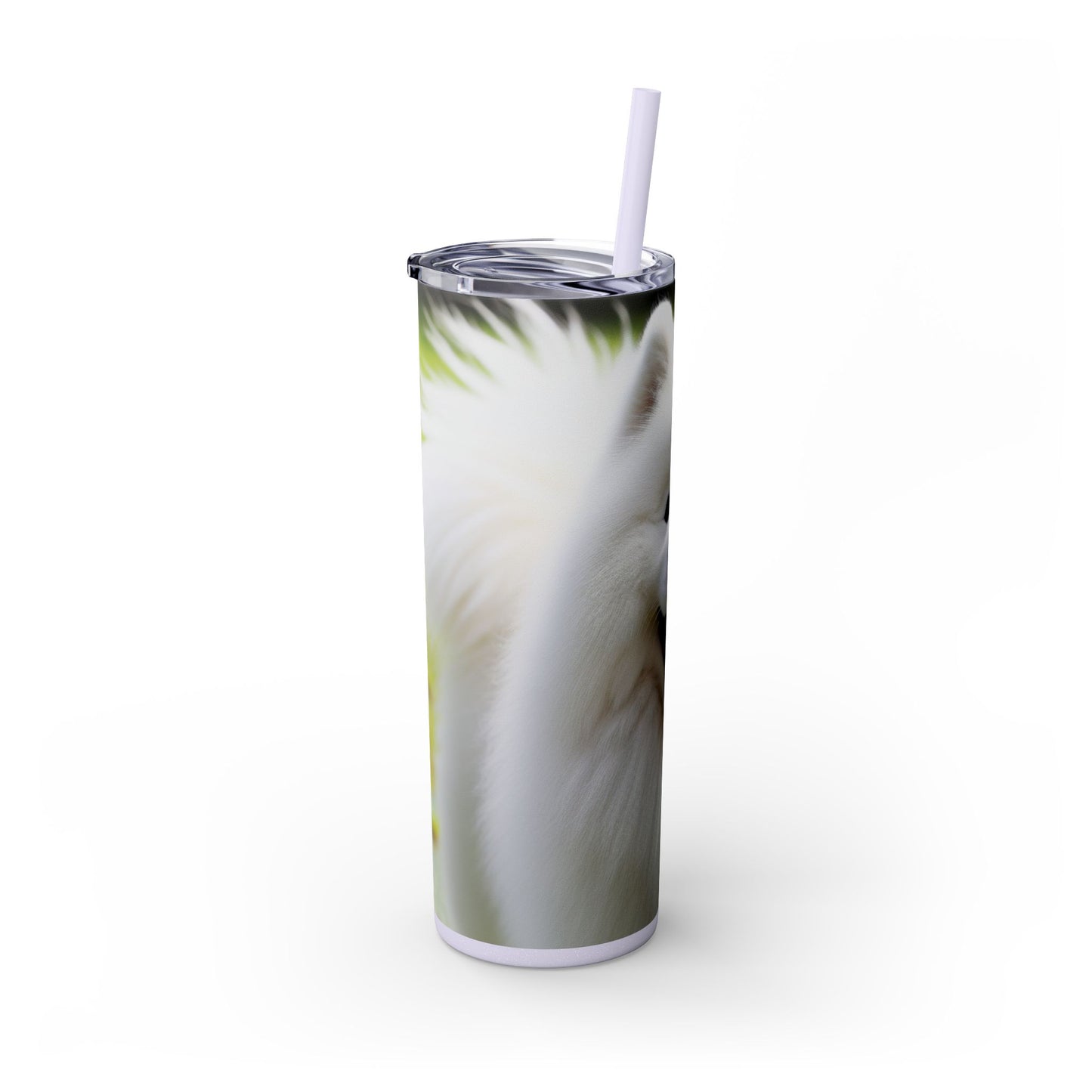 Samoyed Skinny Tumbler with Straw, 20oz