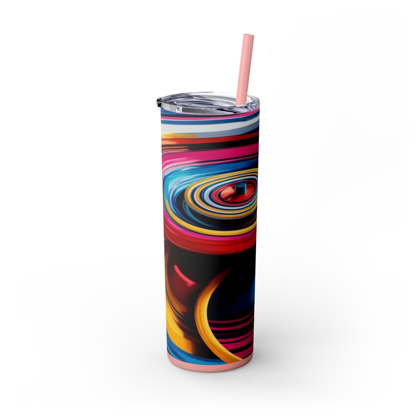Optical Illusion Skinny Tumbler with Straw, 20oz