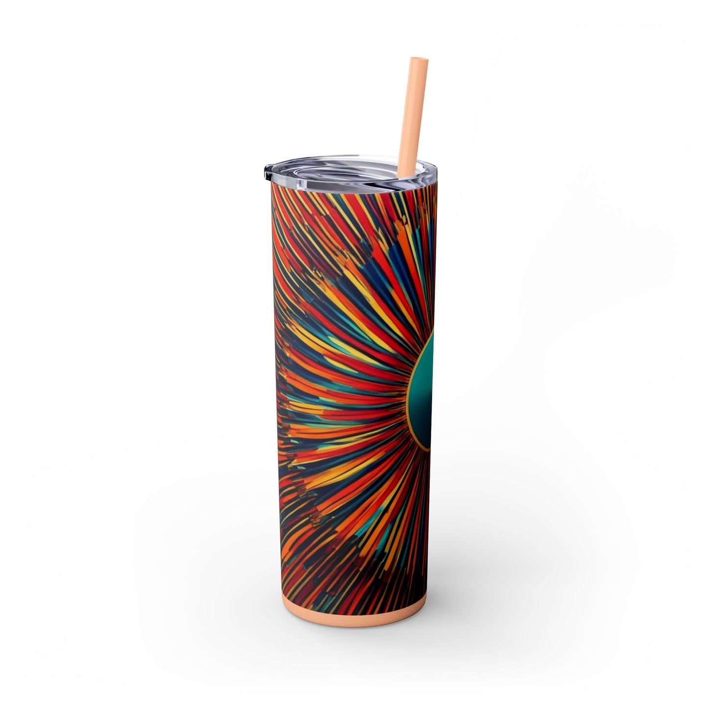 Optical Illusion Skinny Tumbler with Straw, 20oz