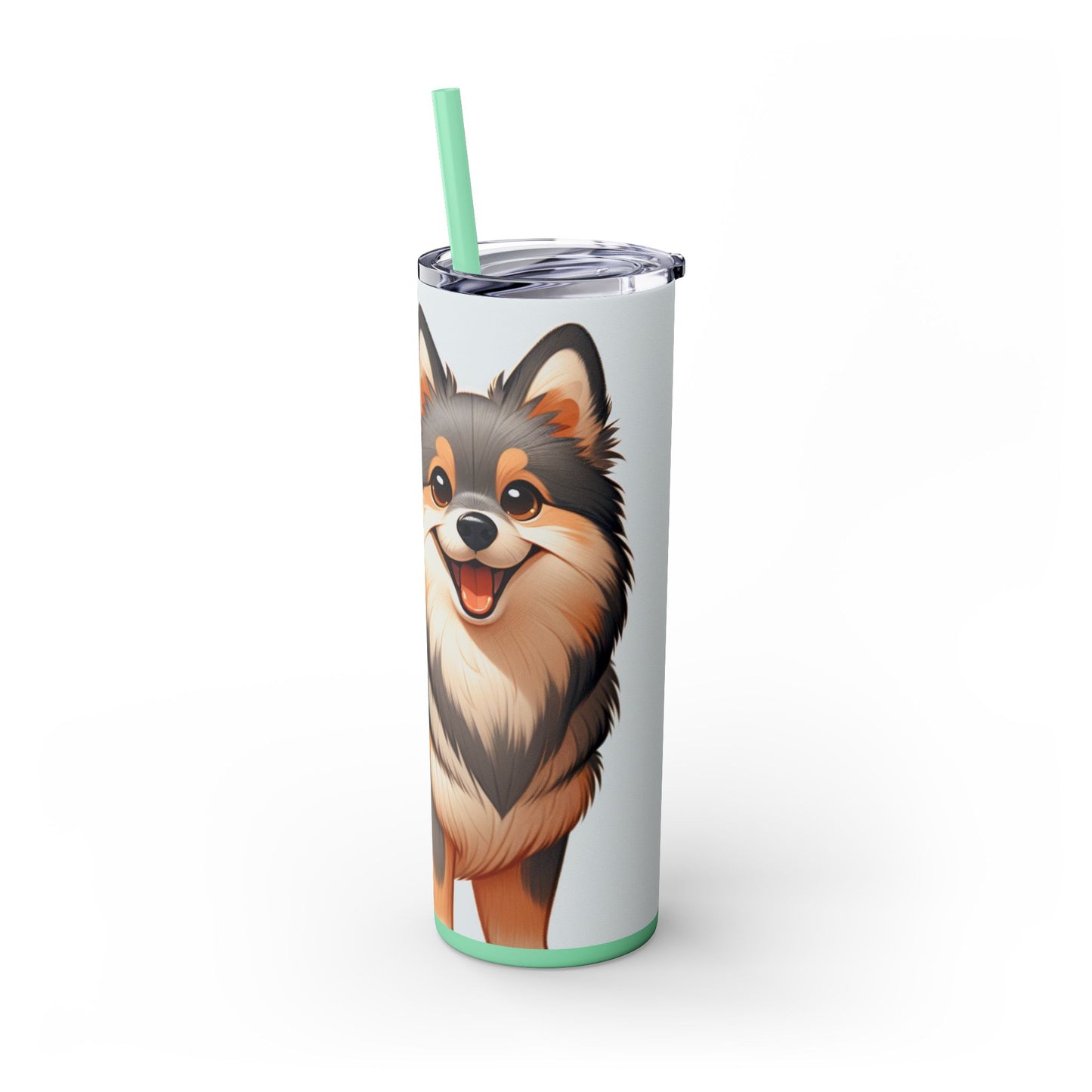 Swedish Vallhund Skinny Tumbler with Straw, 20oz