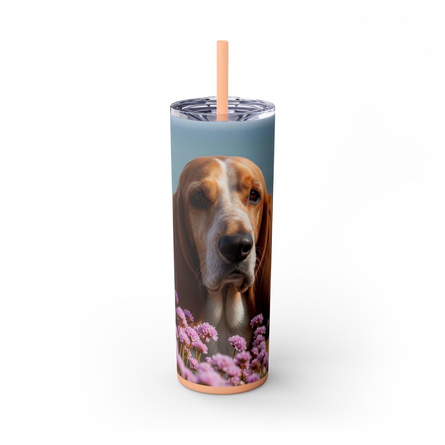 Basset Fauve de Bretagne Skinny Tumbler with Straw, 20oz