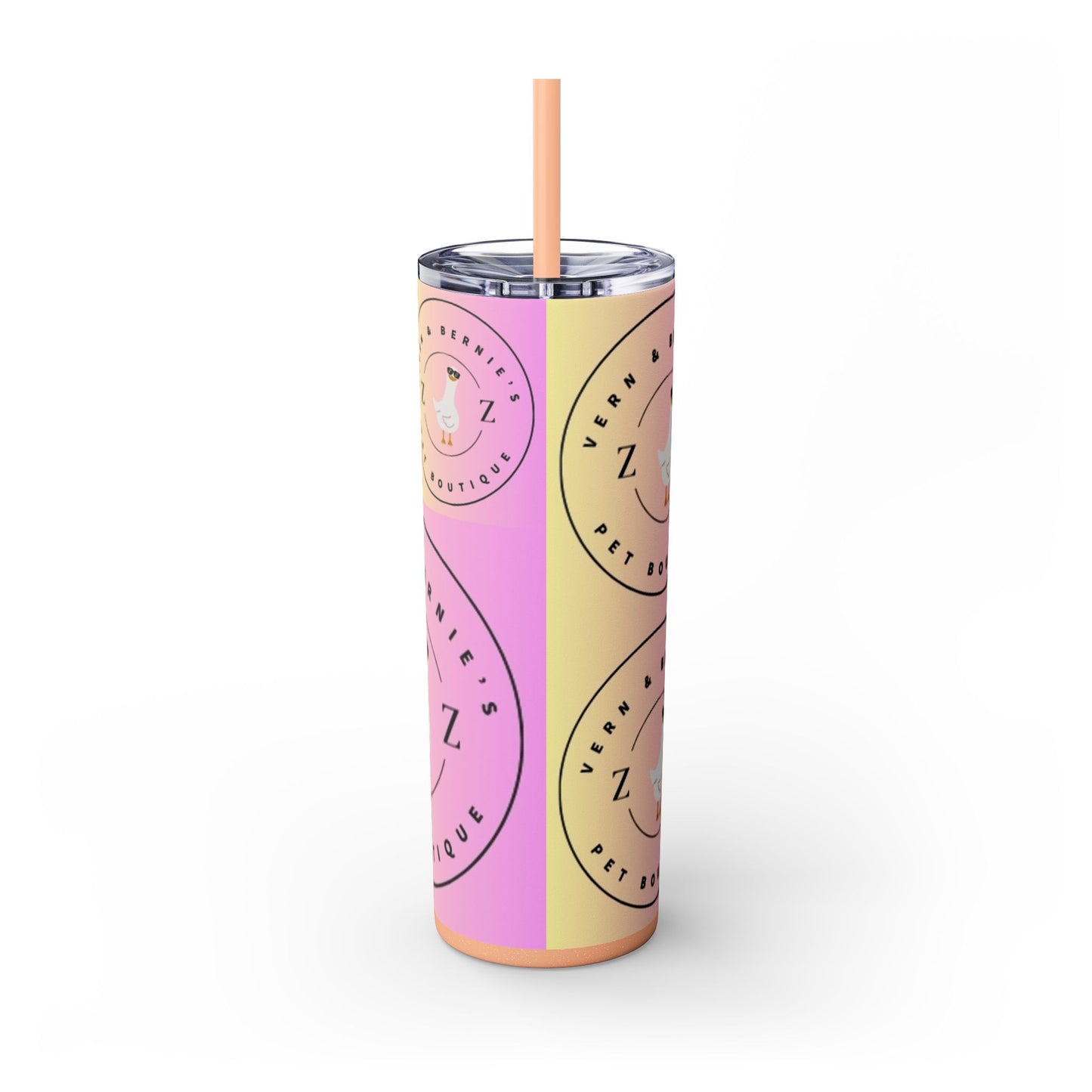 Vern and Bernie's Skinny Tumbler with Straw, 20oz
