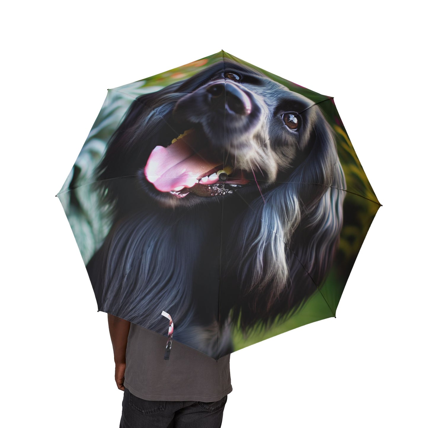 Blue Picardy Spaniel Semi-Automatic Foldable Umbrella
