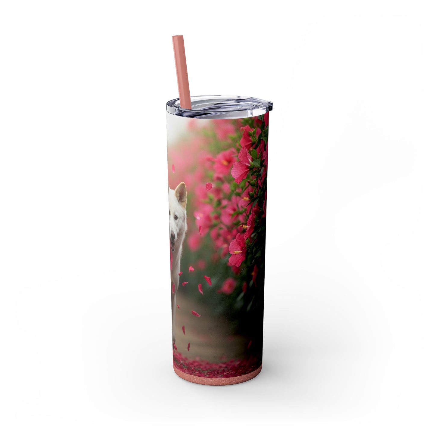 Korean Jindo Dog Tumbler with Straw, 20oz