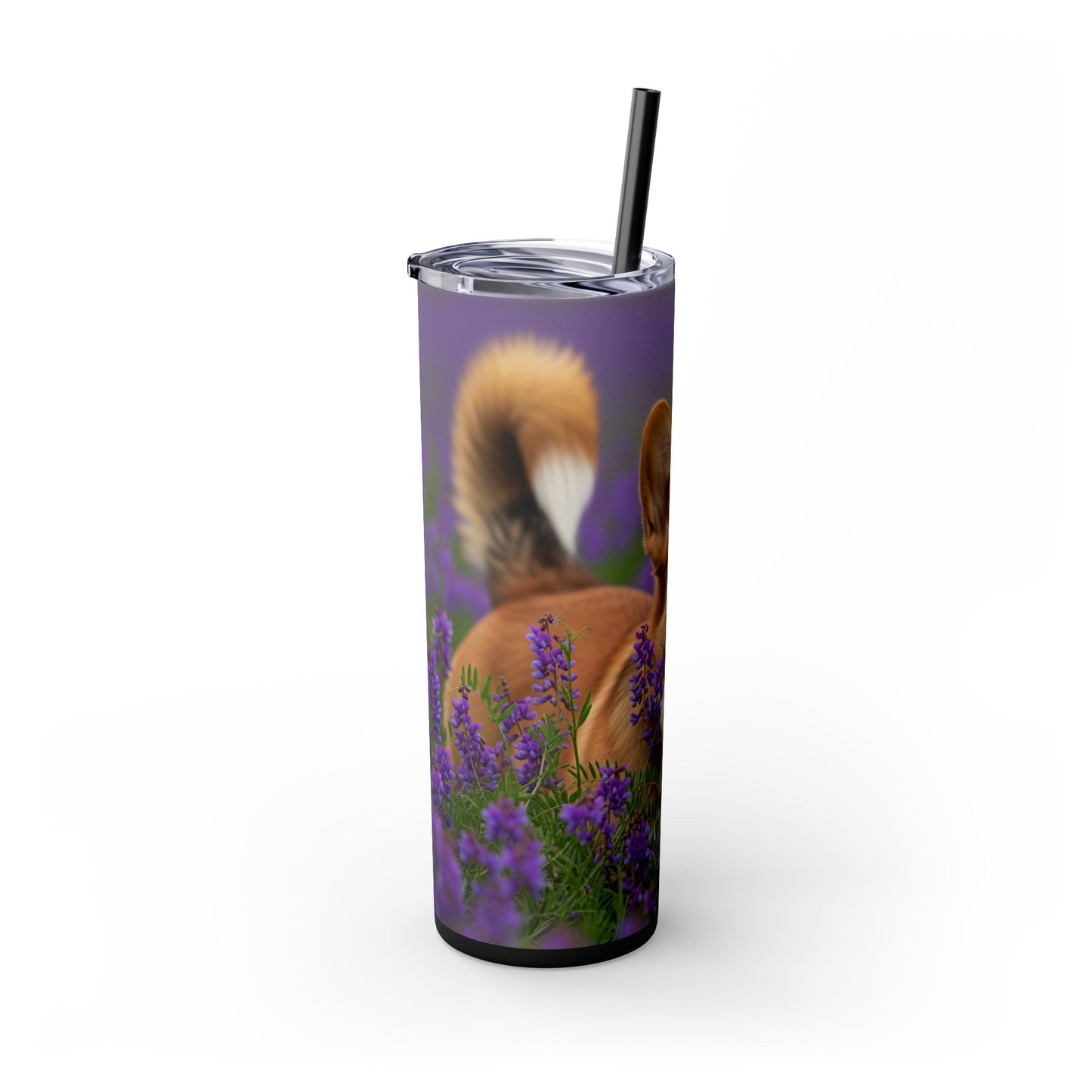 Cardigan Welsh Corgi Skinny Tumbler with Straw, 20oz