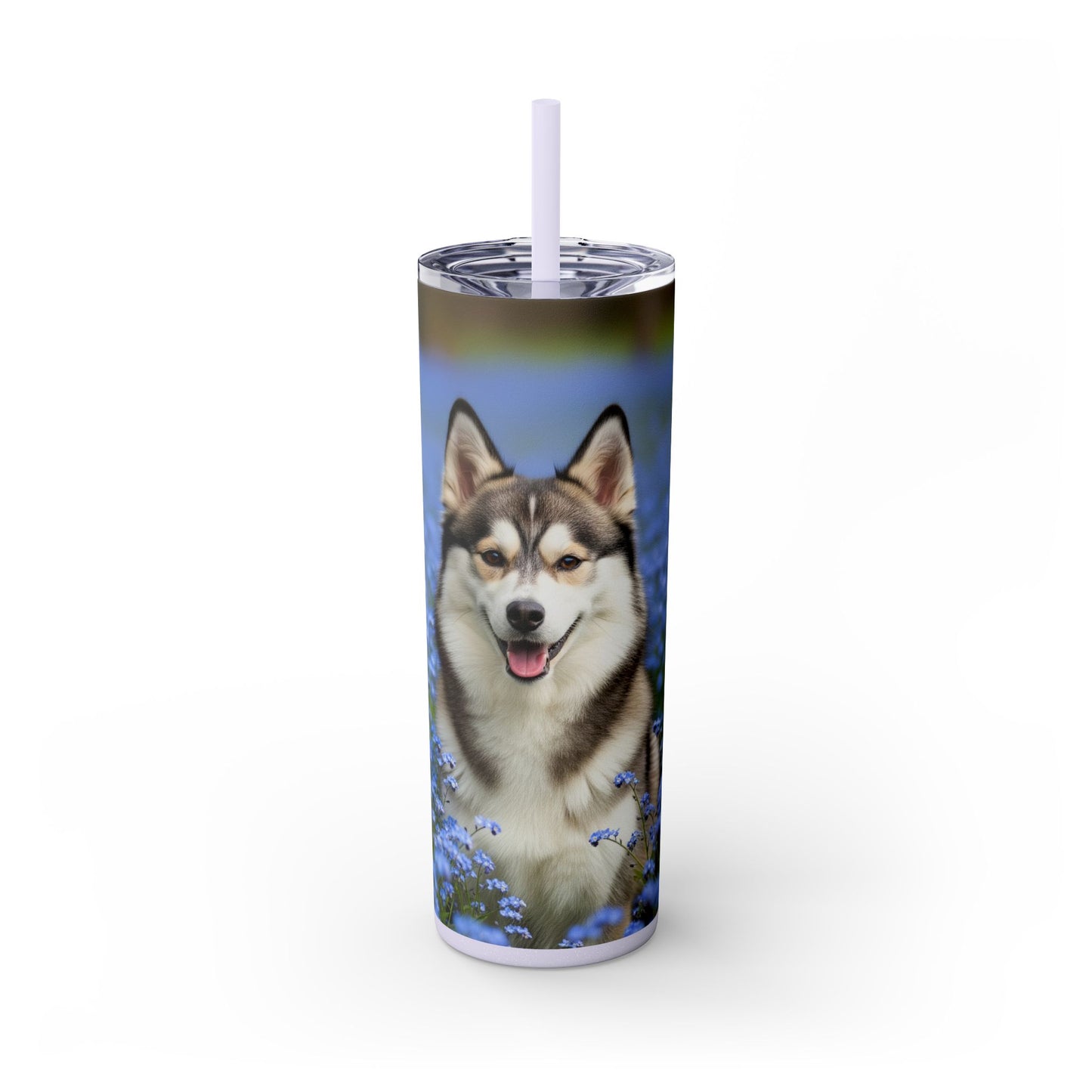 Alaskan Klee Kai Skinny Tumbler with Straw, 20oz