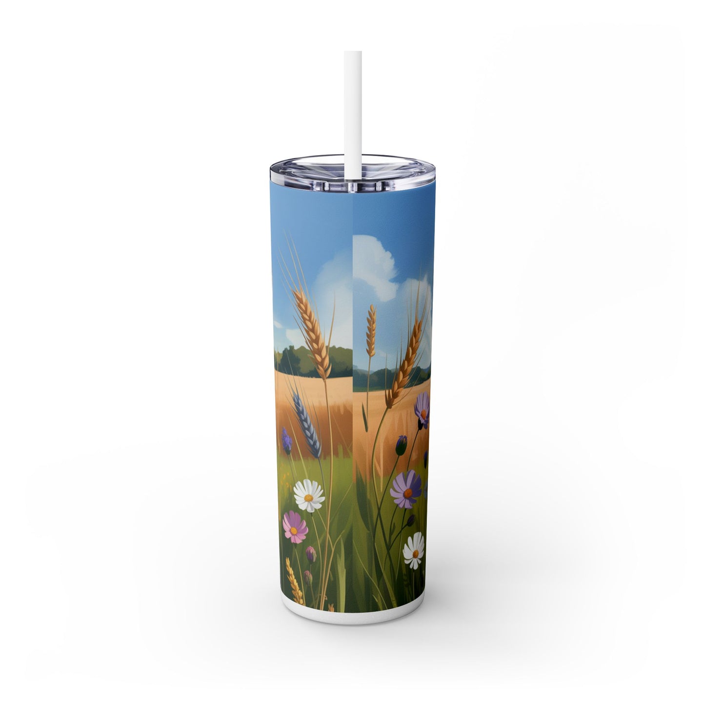 Catahoula Leopard Dog Skinny Tumbler with Straw, 20oz