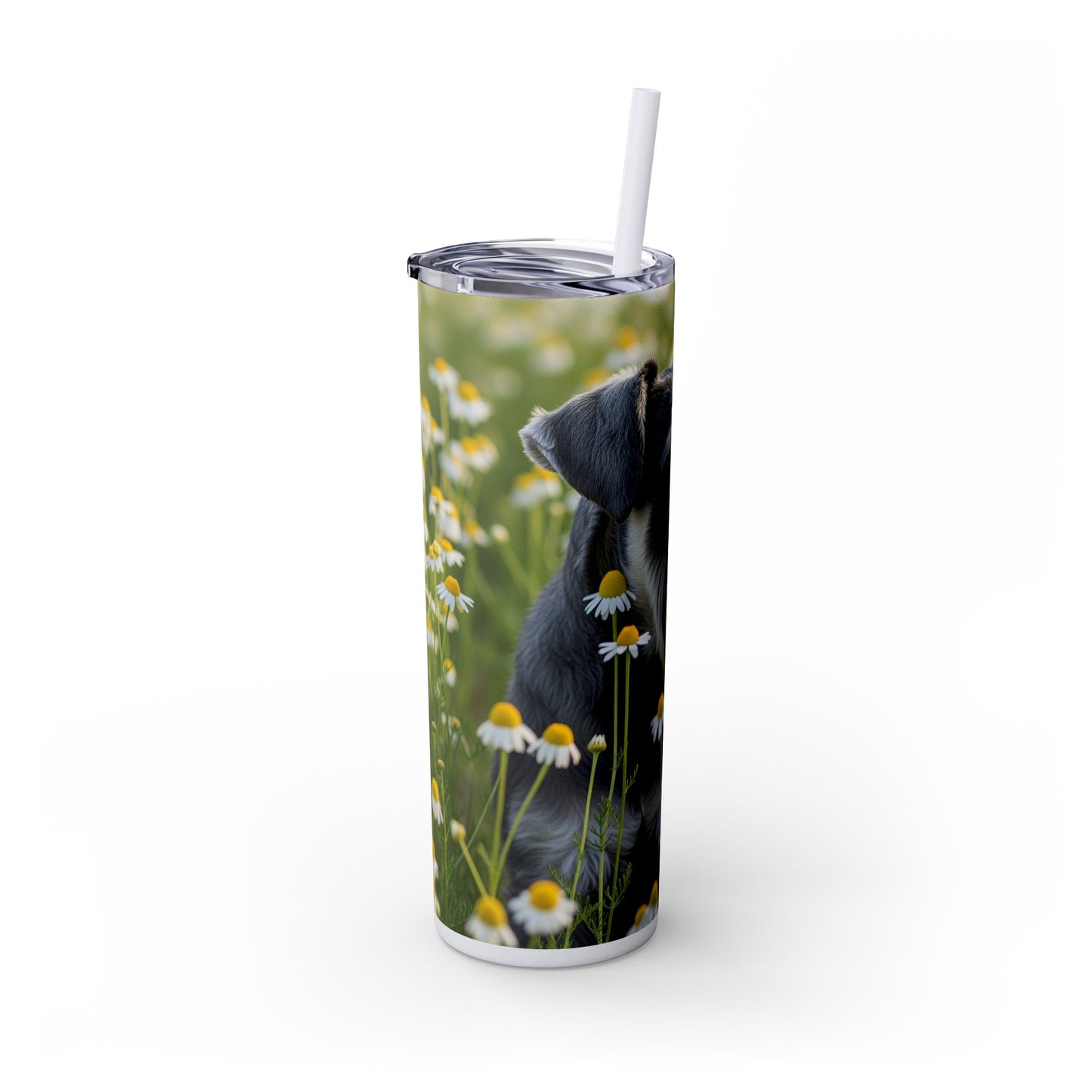 Miniature Schnauzer Skinny Tumbler with Straw, 20oz