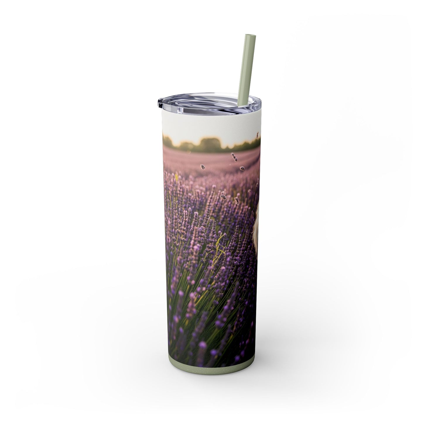 Poodle Skinny Tumbler with Straw, 20oz