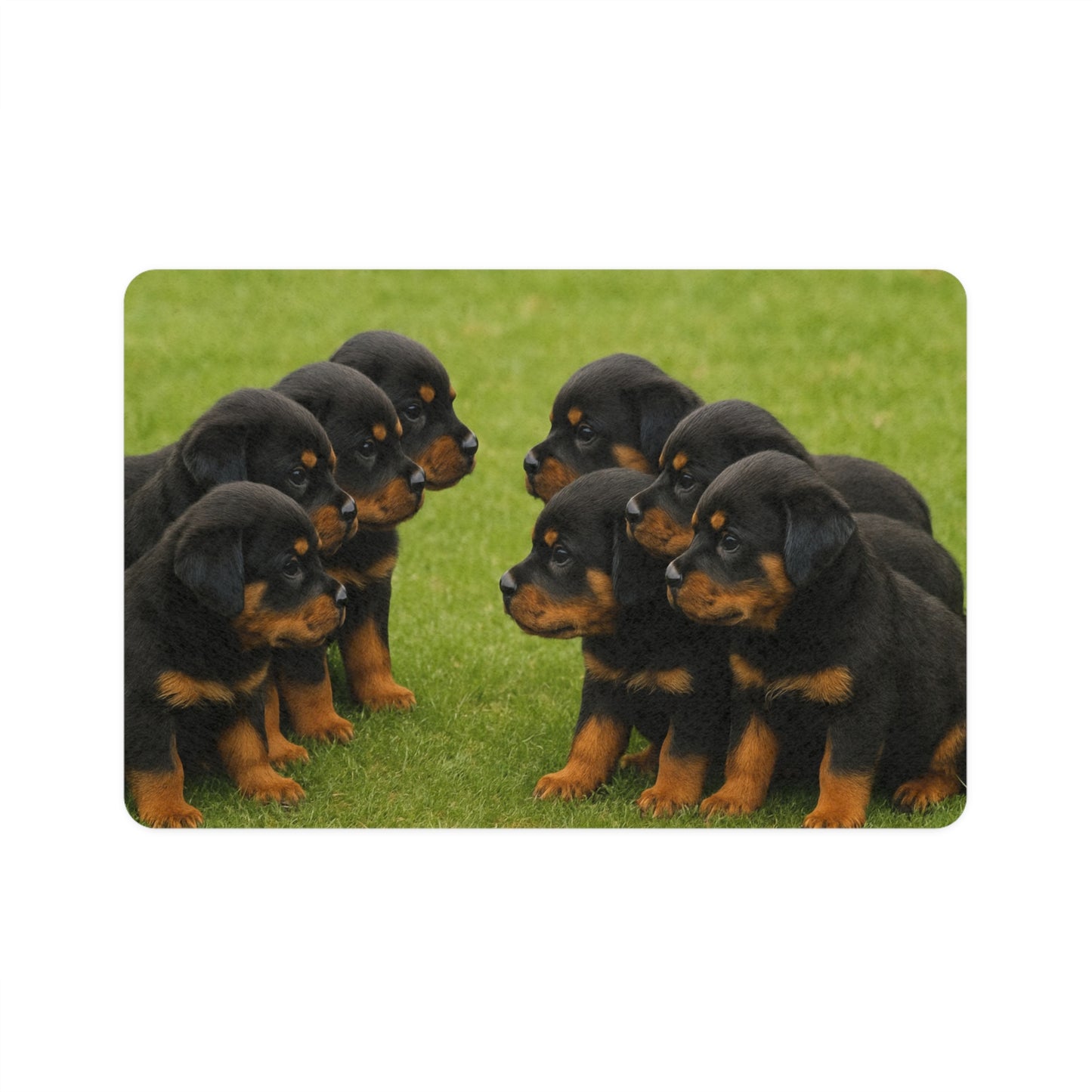 Pet Food Mat (12x18) - Rottweiler puppies
