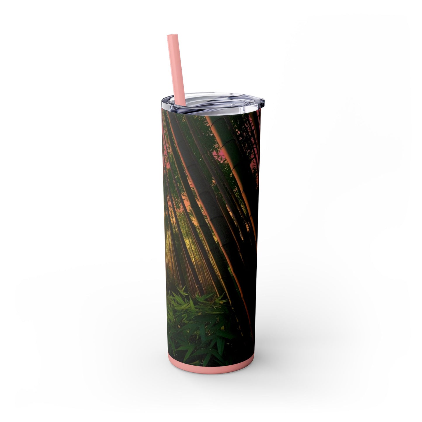 Bamboo Forest Sunrise Skinny Tumbler with Straw, 20oz