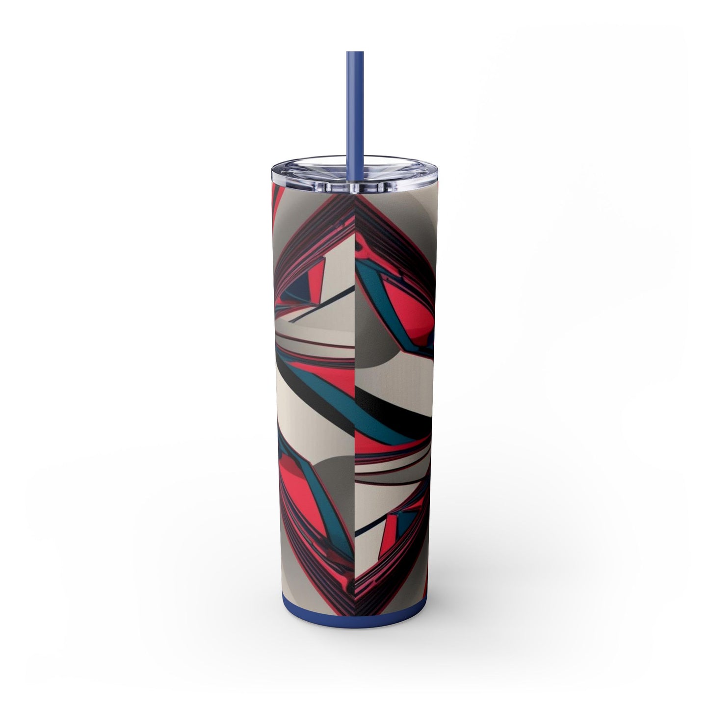 Optical Illusion Skinny Tumbler with Straw, 20oz