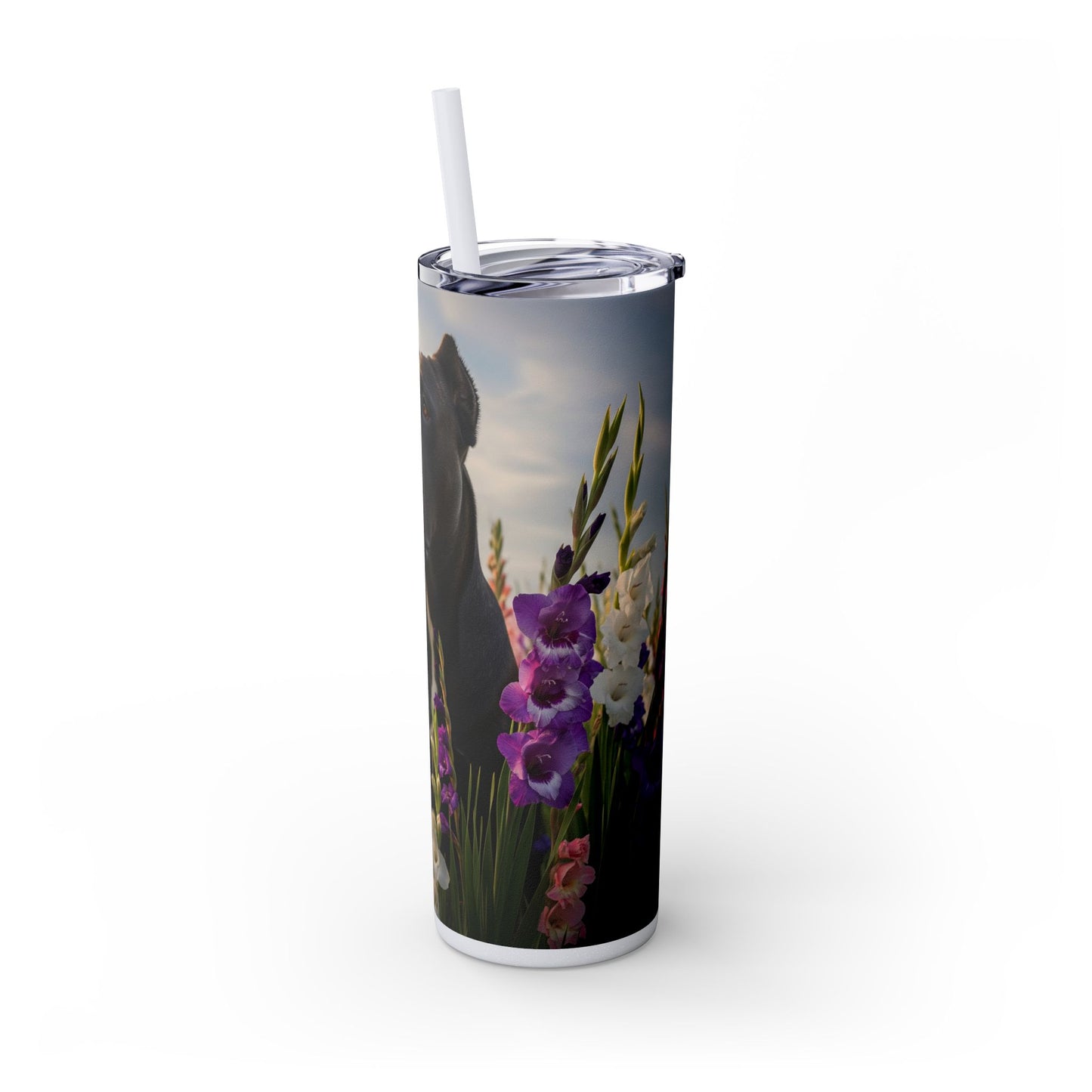 Cane Corso Skinny Tumbler with Straw, 20oz