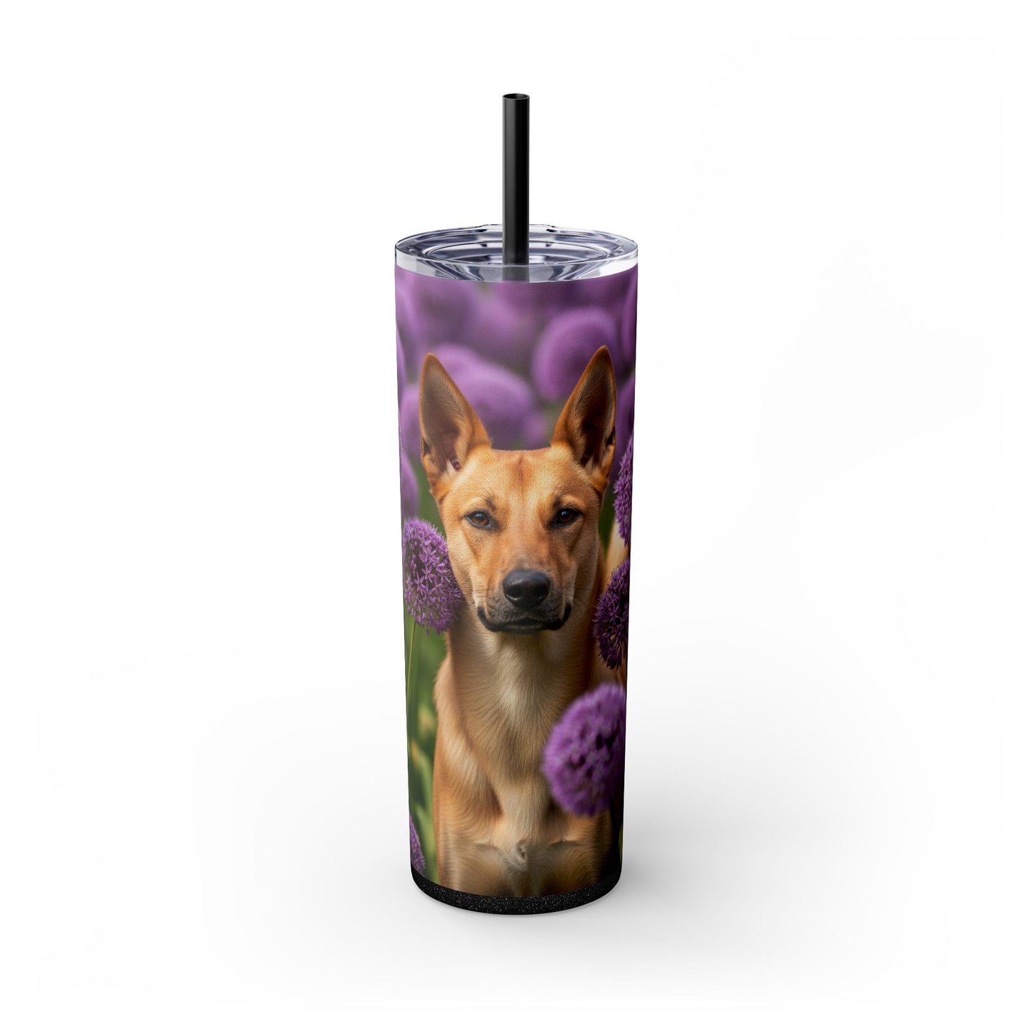 Canaan Dog Skinny Tumbler with Straw, 20oz